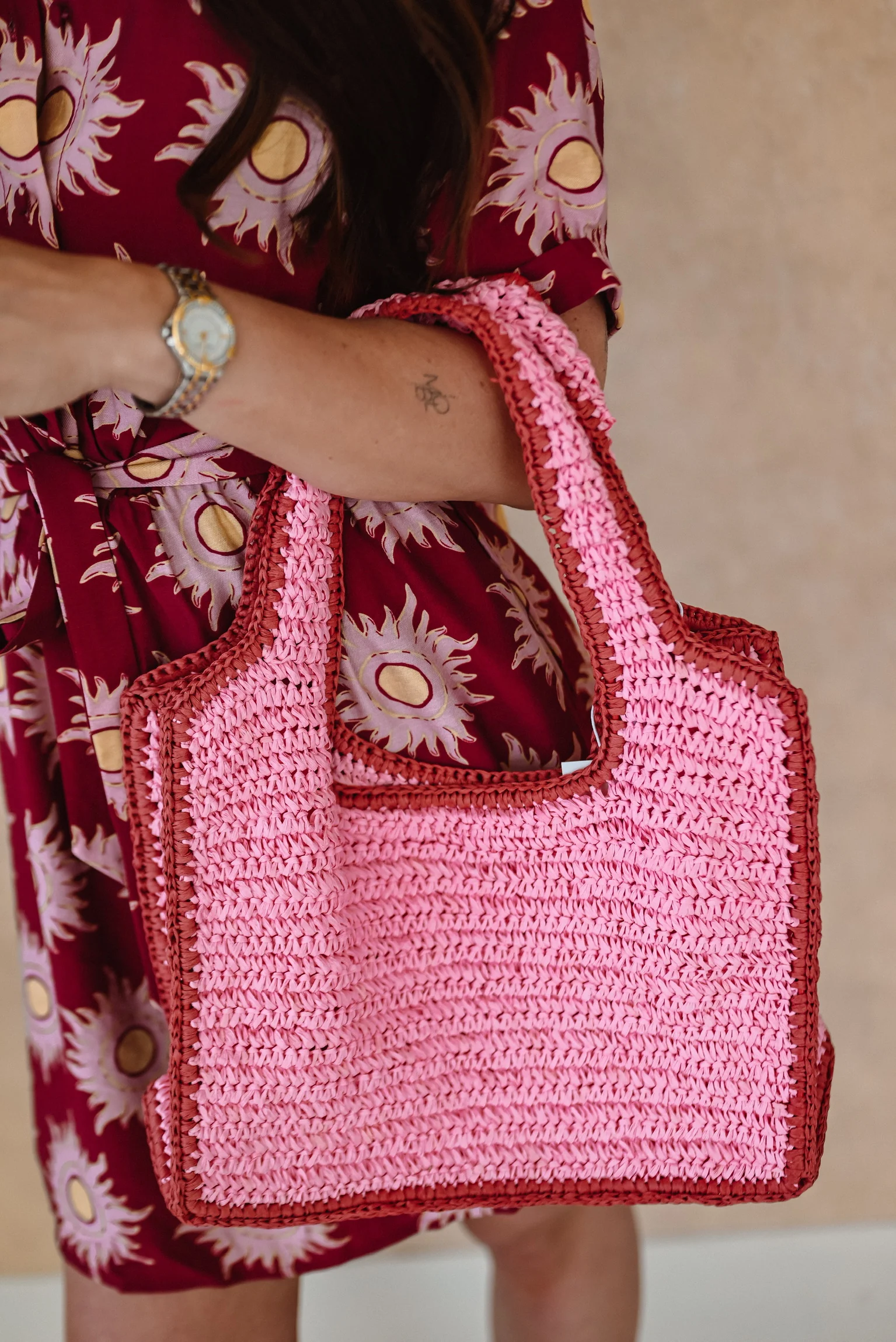 ELLEN BAG PINK/BURGUNDY