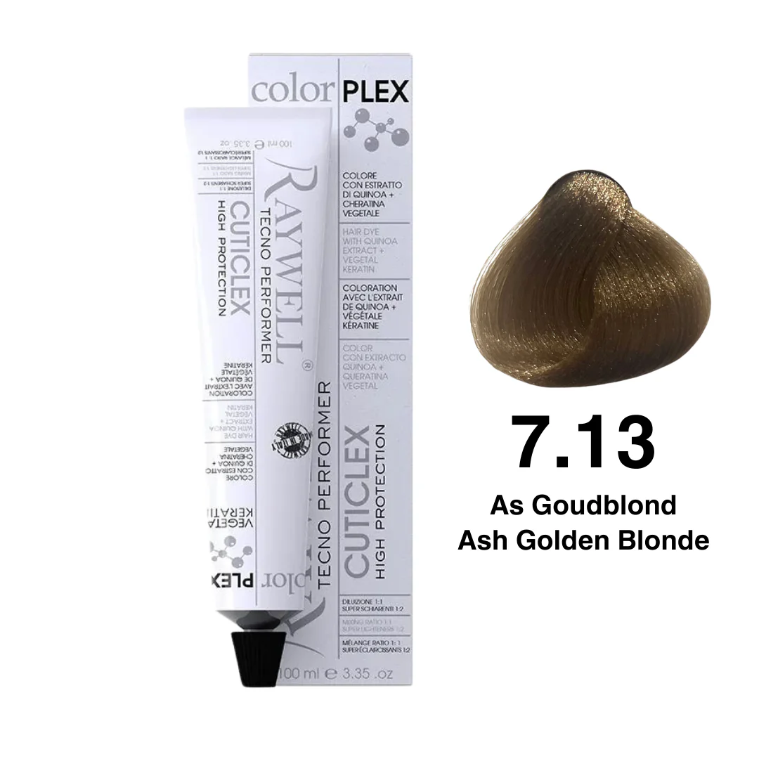 Raywell ColorPlex – Permanente HaarVerf – 7.13 – As Goudblond -100 ml