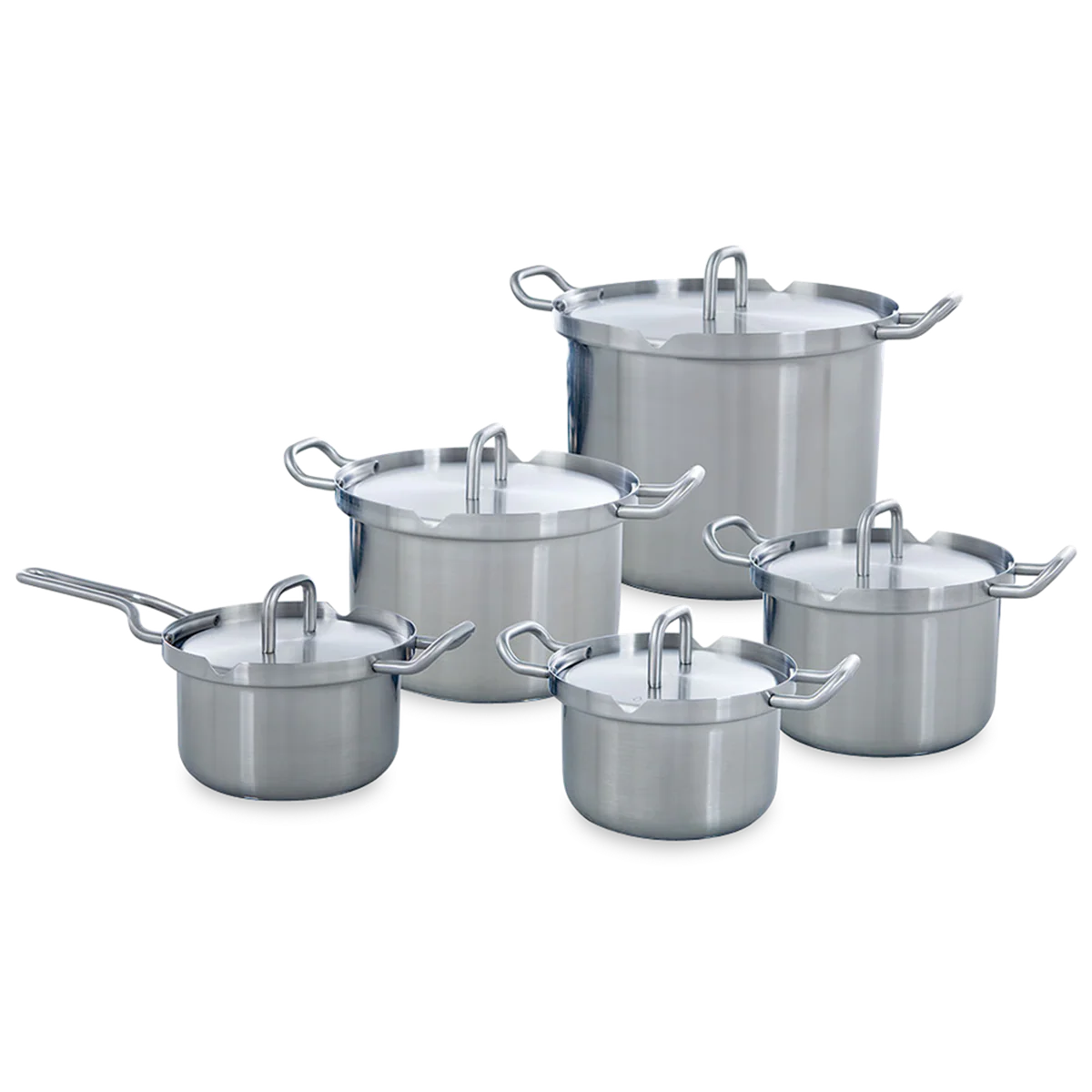 BK Q-linair Master Pannenset 5-delig – RVS Zilverkleurig