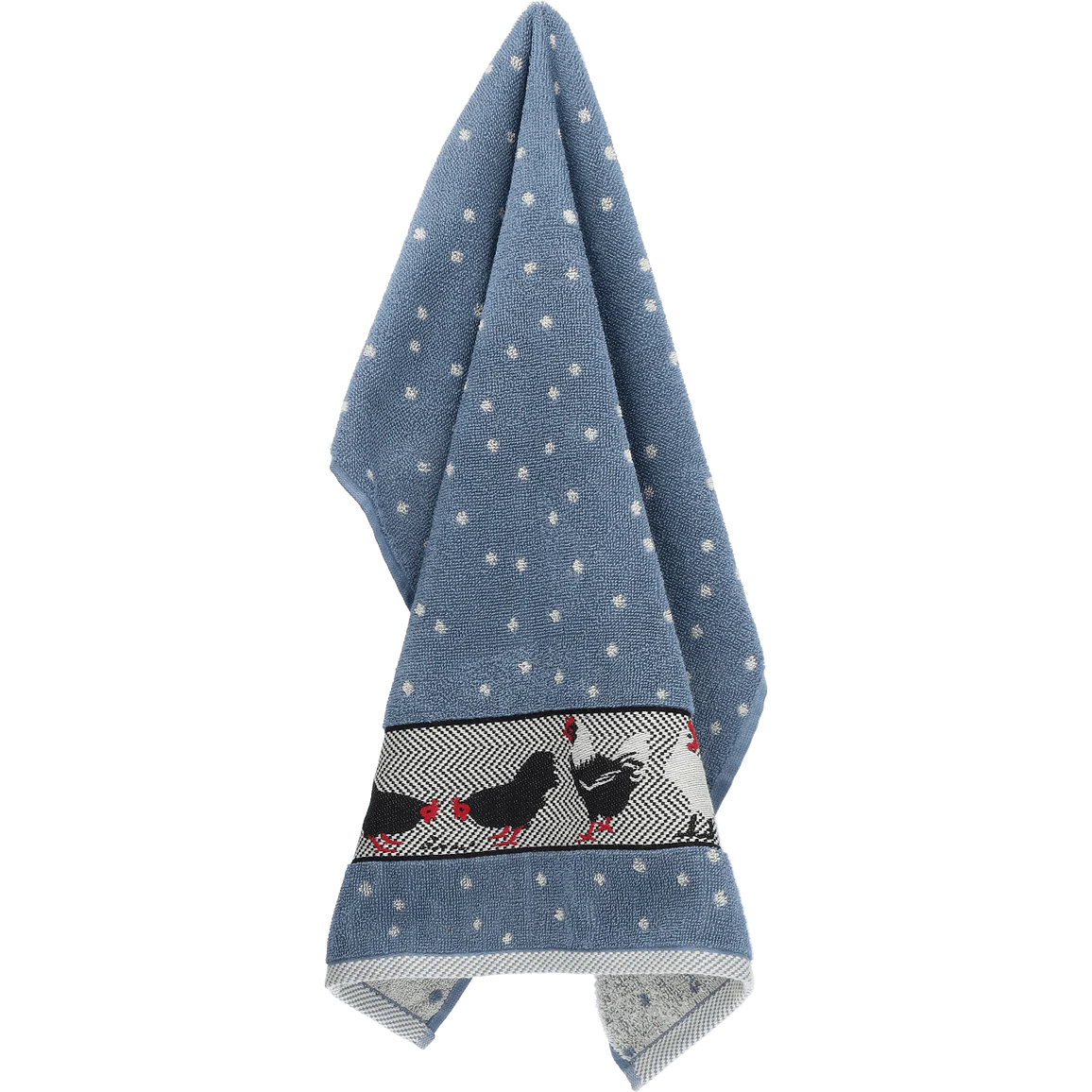 Bunzlau Castle Kitchen Towel Chickens Grey/Blue