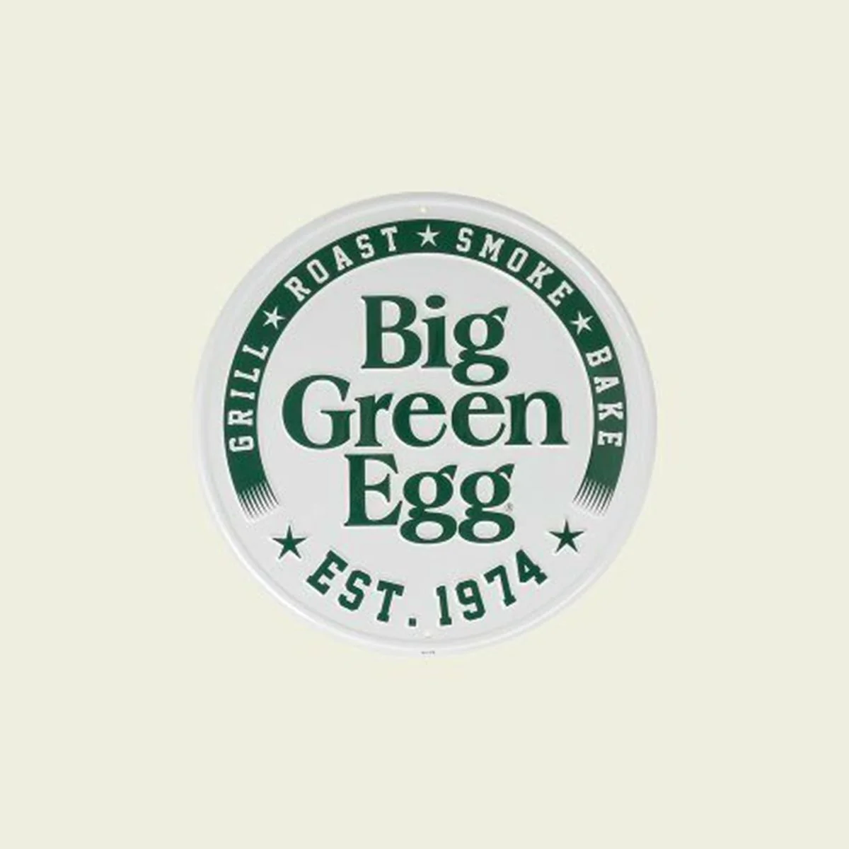 Big Green Egg Round White Sign – Aluminium Bord 30 cm