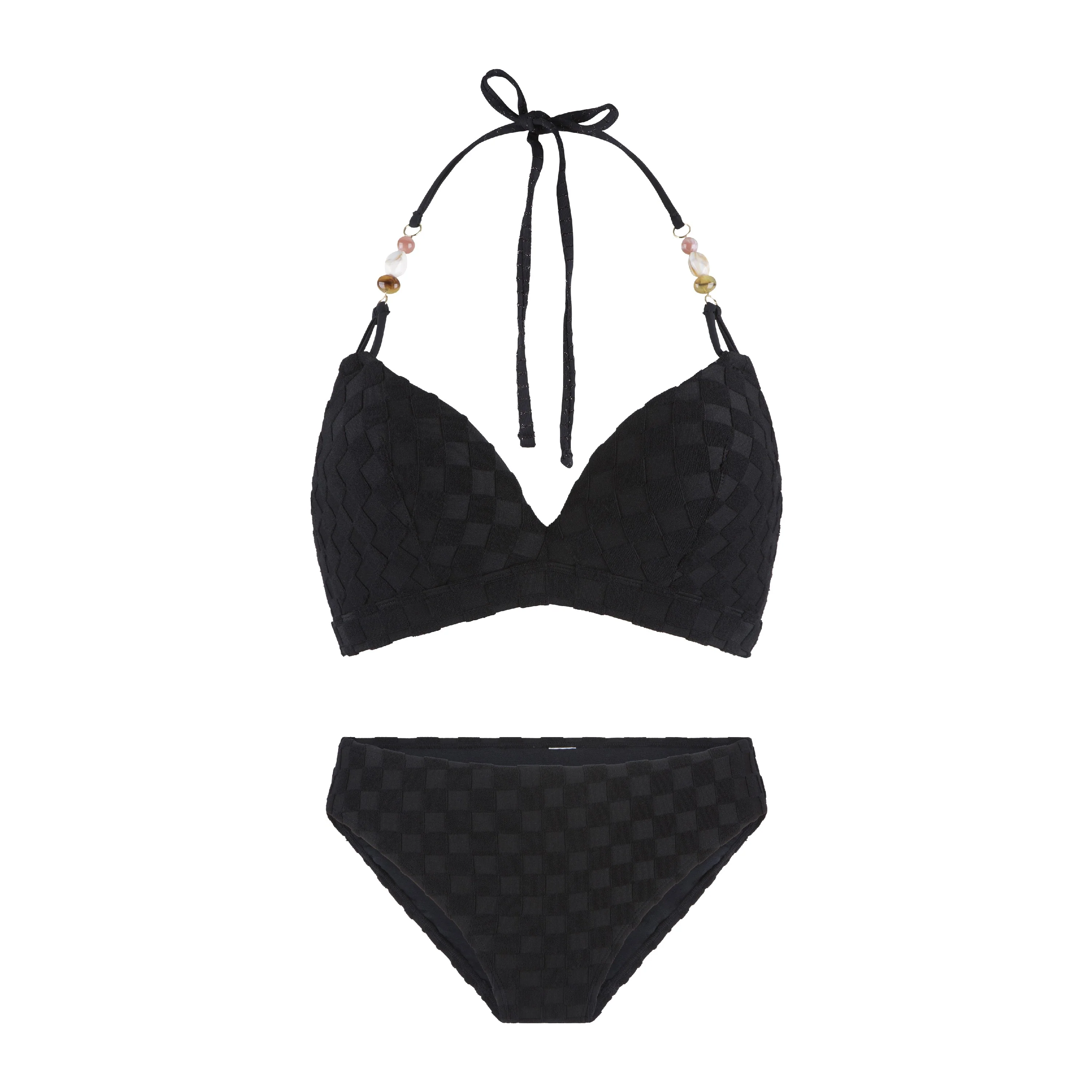 Black Structure Triangel Bikini Set