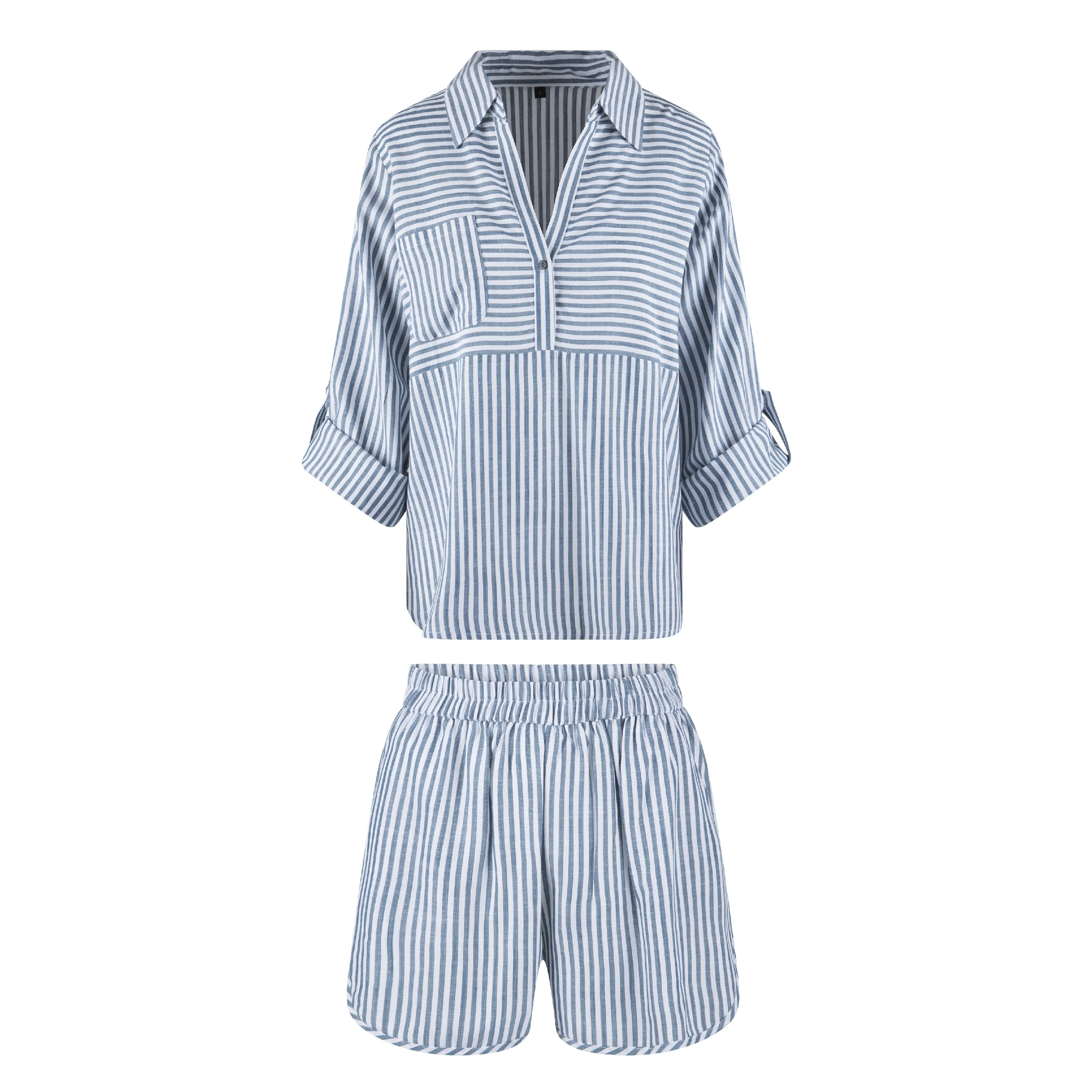 Stripe Shortama Set Legion Blue