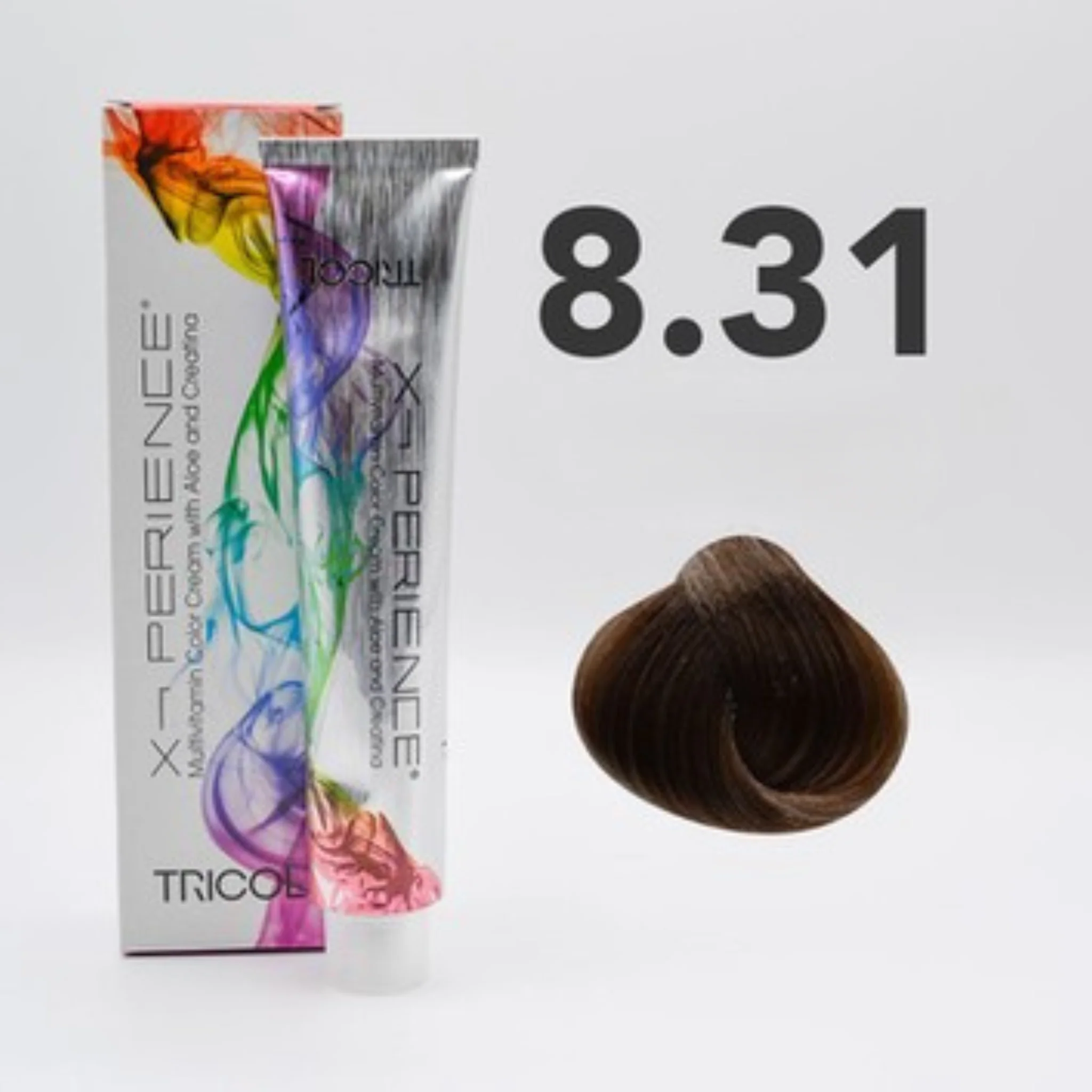 Tricol Xperience – Permanente HaarVerf – 8.31 – Licht Goudblond Asblond – 100 ml