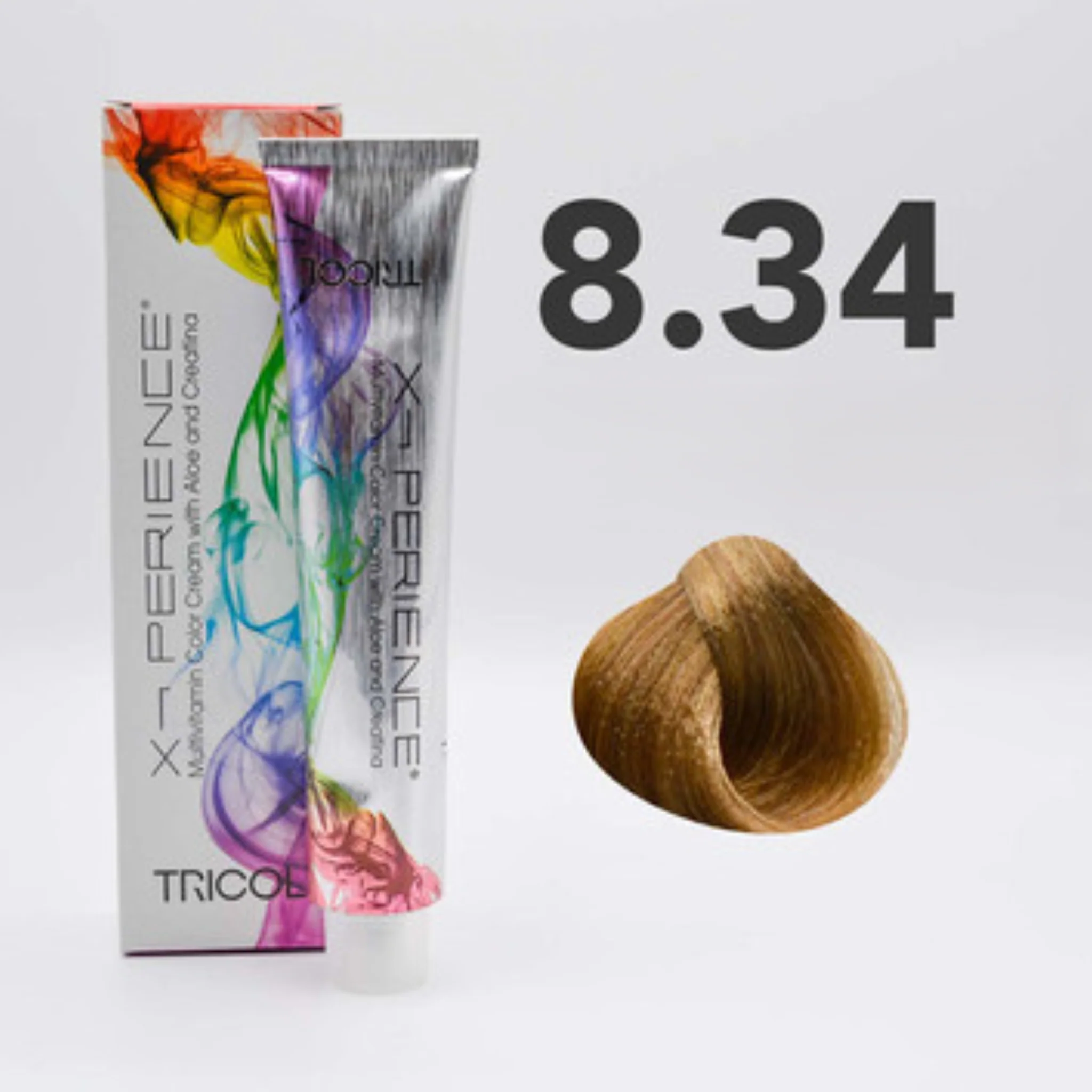 Tricol Xperience – Permanente HaarVerf – 8.34 – Licht Koperachtig Goudblond -100 ml