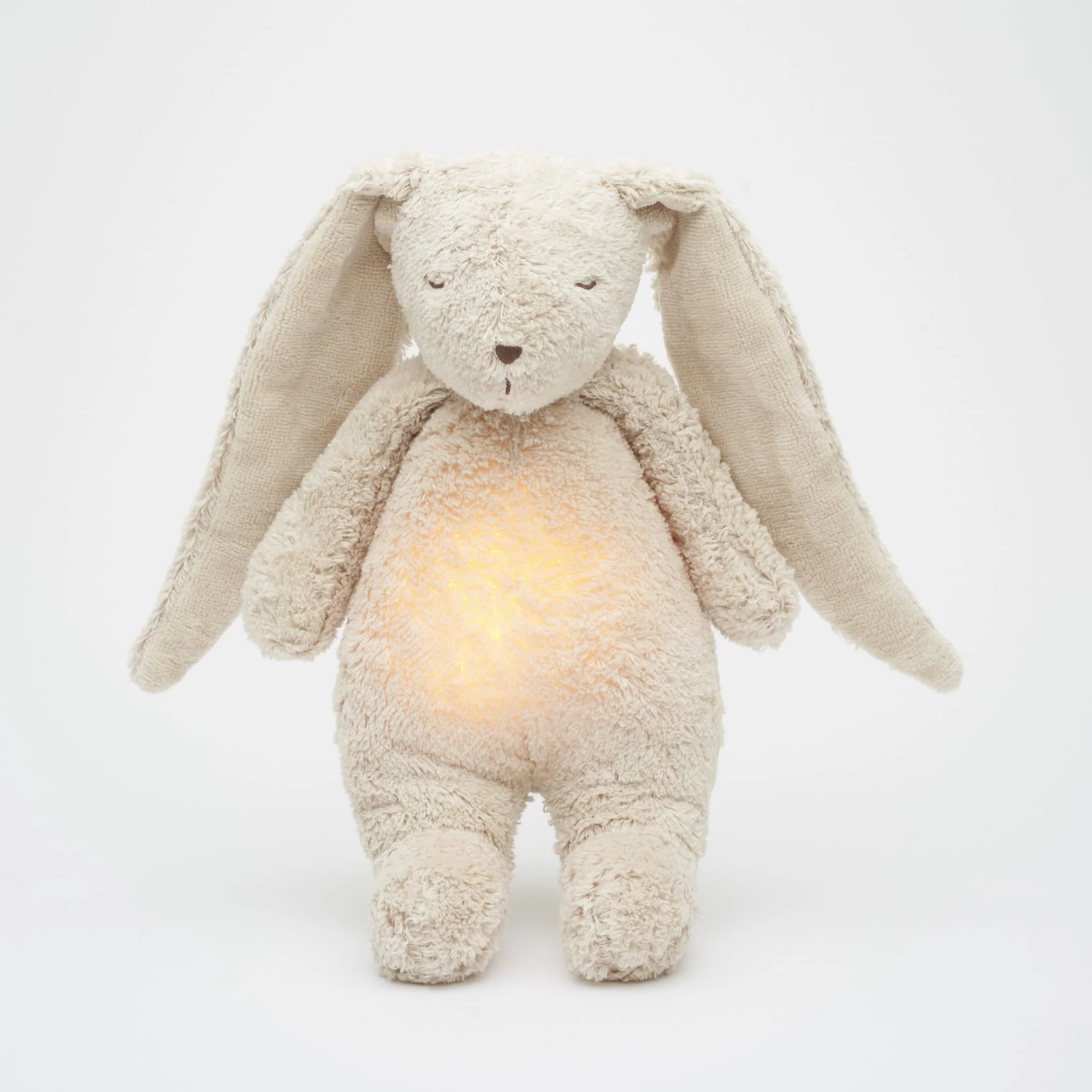 Knuffelkonijn met hartslag & white noise – The Humming Bunny 2.0 – Biologisch GOTS katoen – Moonie