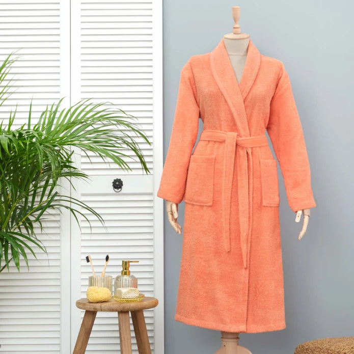 Karaca Home Daily Soft Zalm Damesbadjas 100% Katoen S/M
