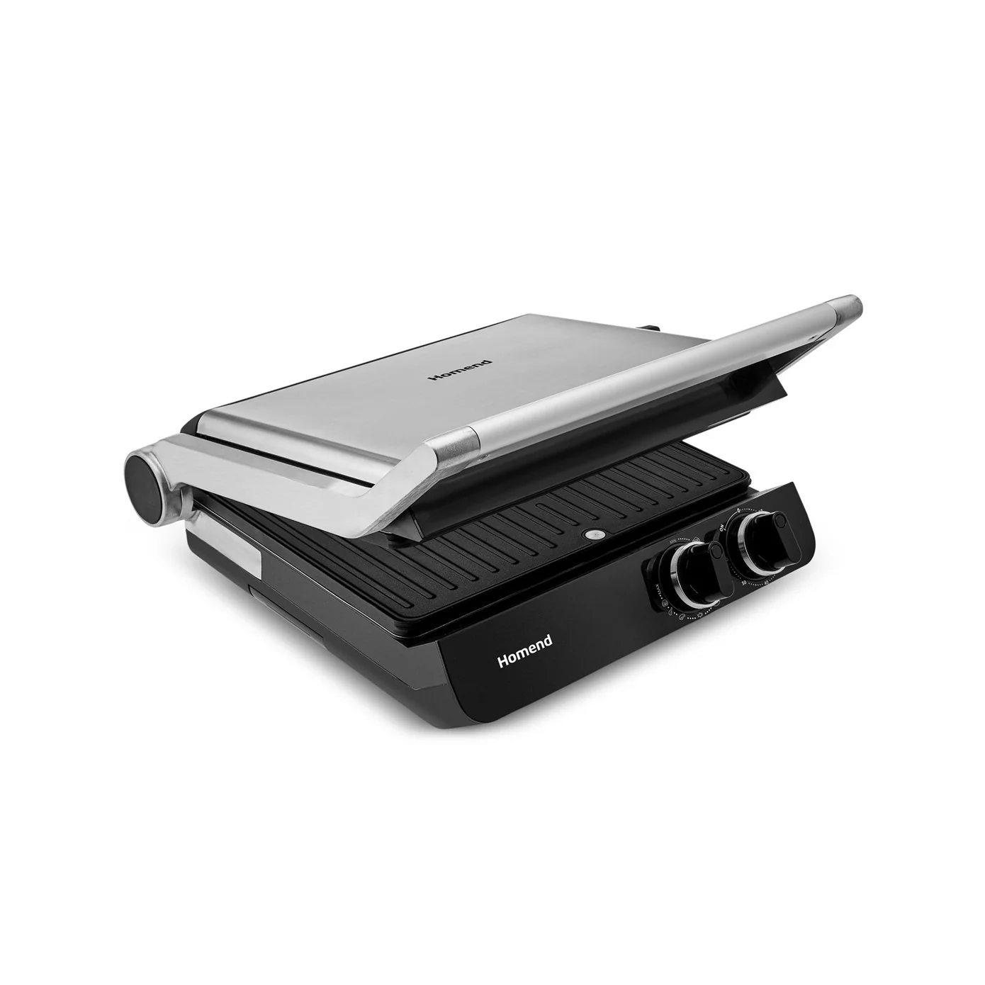 Homend Grilliant 1342H 3 in 1 Inox Behuizing Dubbelzijdige XL Gietijzeren Platen Tosti- en Grillapparaat