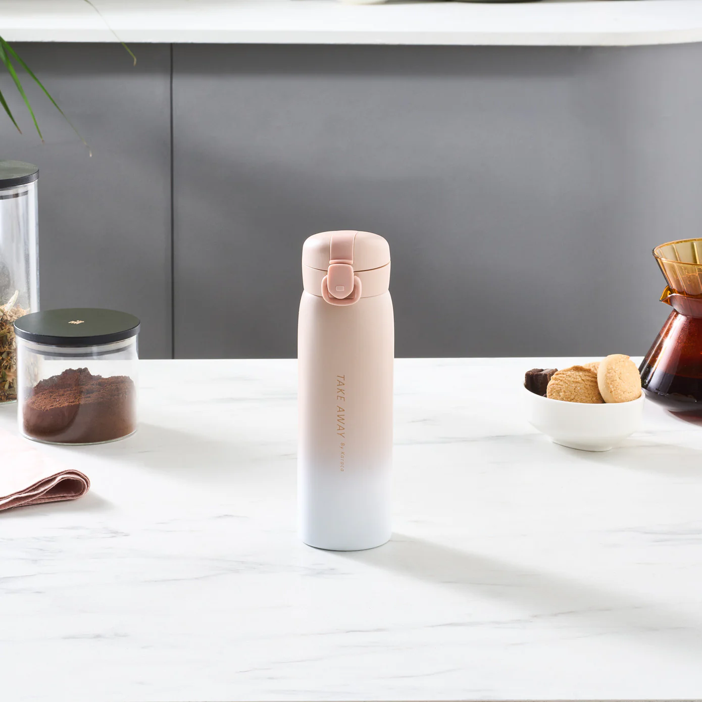Karaca Skyfall RVS Lekdichte Thermosfles 500 ml Roze