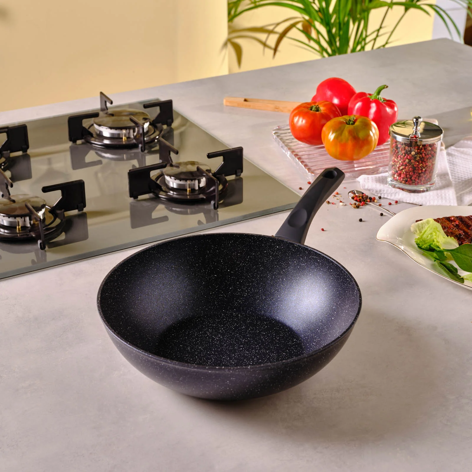 Karaca Aqua Granieten Wok 28 cm