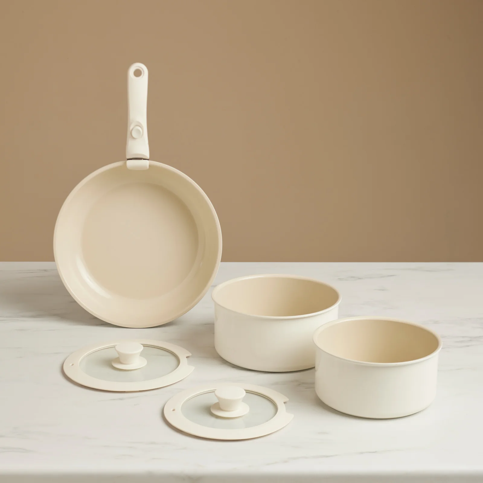 Karaca Comfort 6 Delige Keramische Pannenset Met Afneembare Handgreep