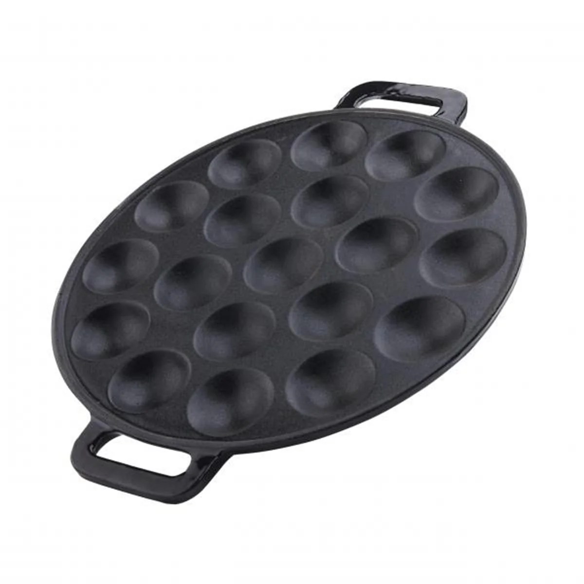 Poffertjespan 25 cm Zwart – Gietijzer met 19 Holtes