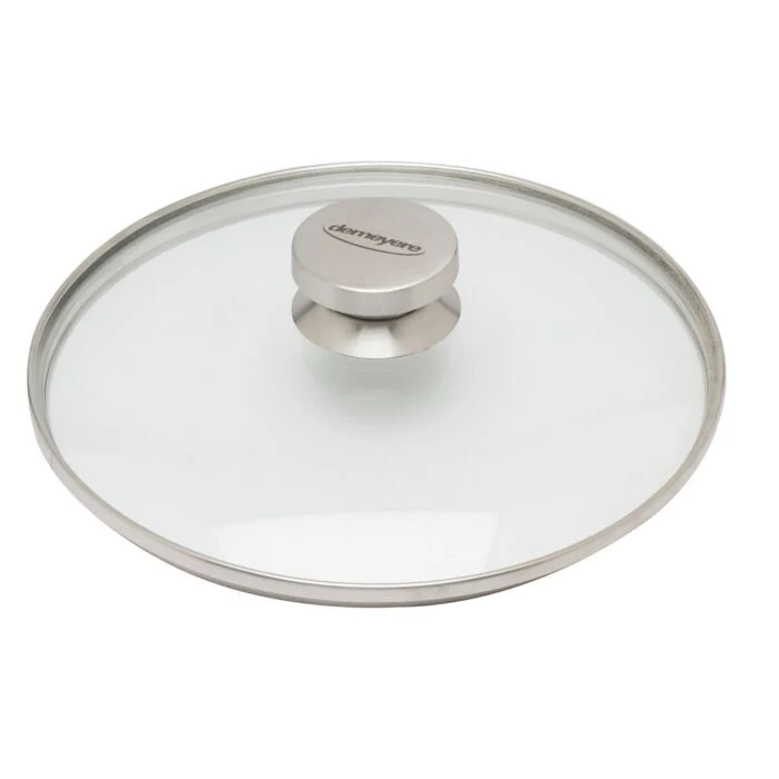 Demeyere Glasdeksel 26 cm – Geharde Glasrand RVS Knop