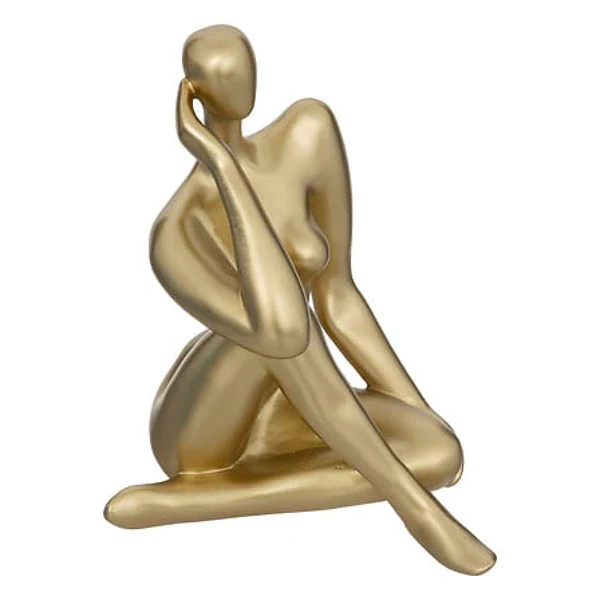 Gouden beeld halsband vrouwenbeeld h25, goud