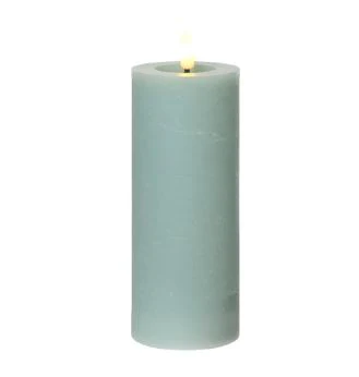 Lumineo LED kaars wax light blue Ø7×19 cm voor binnen
