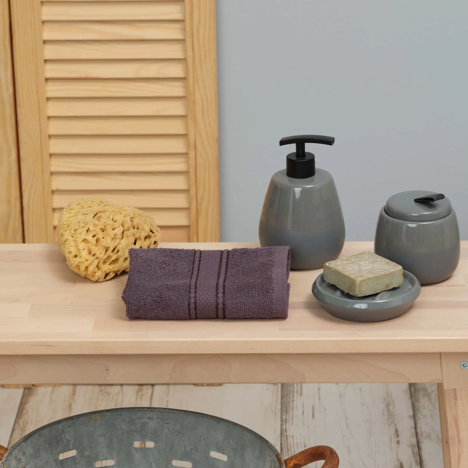 Karaca Home Daily Soft handdoek van 100% katoen, antraciet 30×50 cm