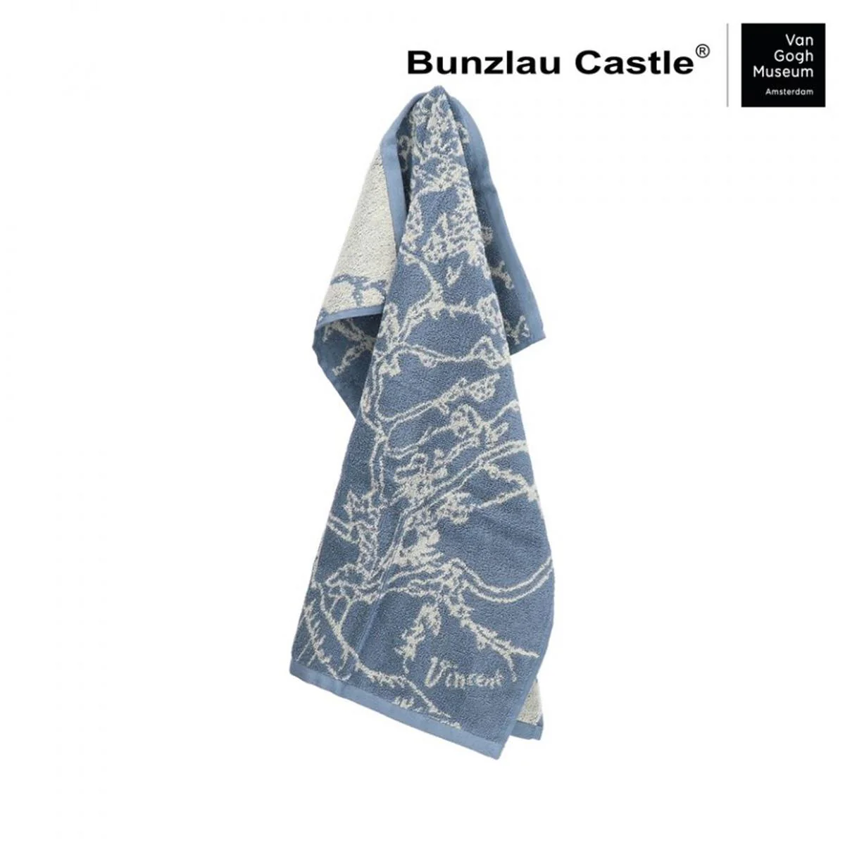 Bunzlau Castle Keukendoek VGM Almond Blossom – Grey-Blue