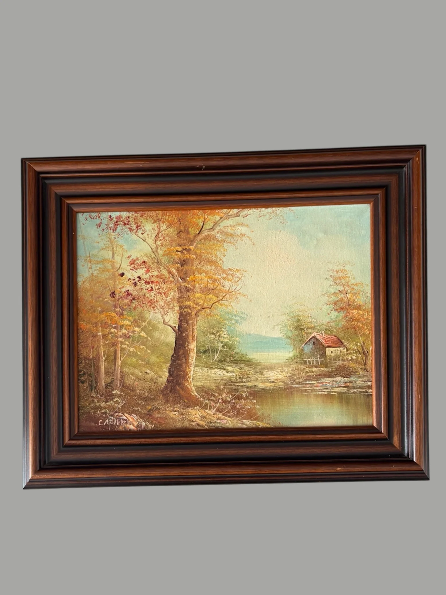 Olieverf Schilderij van Carter – Landschap met huis 40x30cm