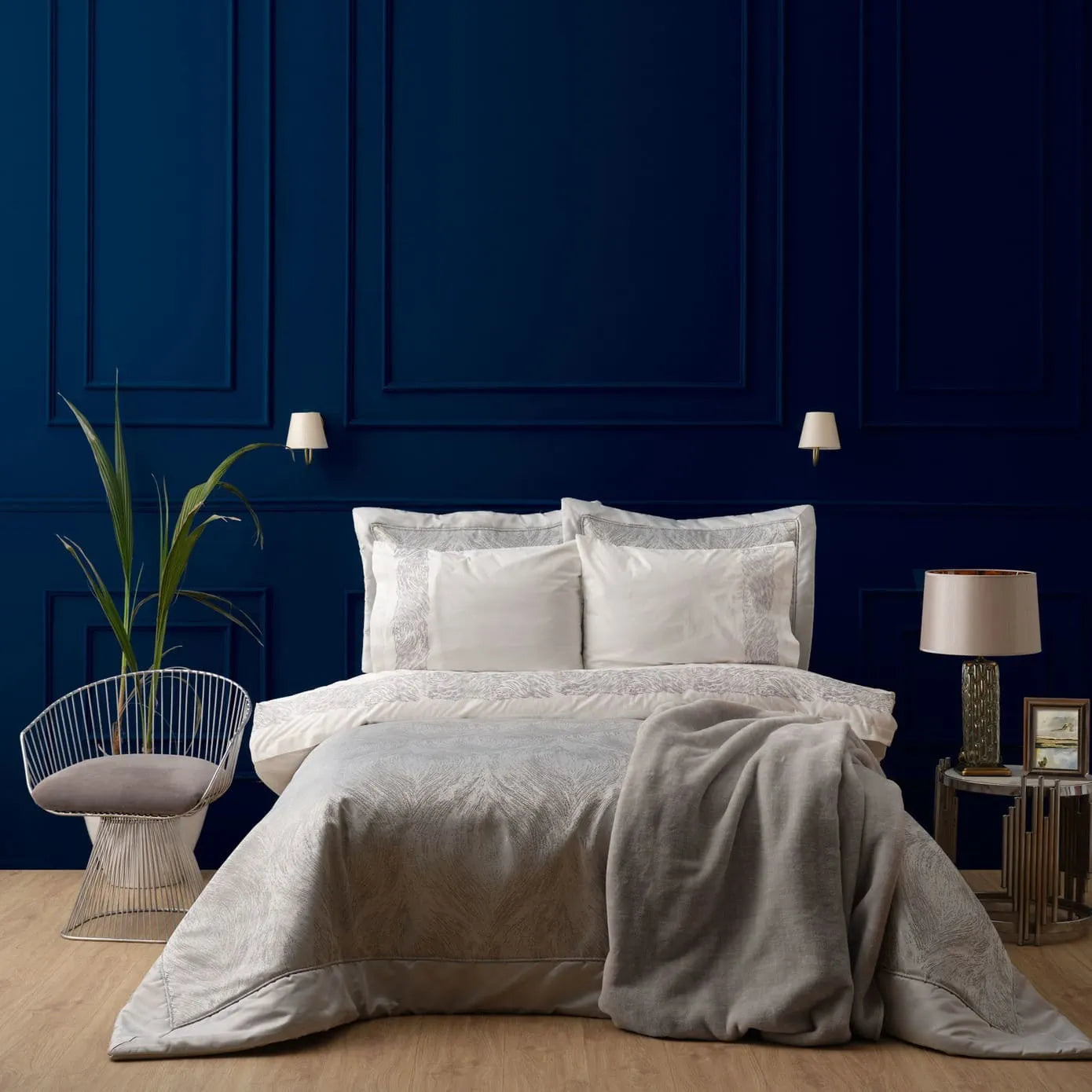 Karaca Home Lyra Zilver 8-delige set bedlinnen