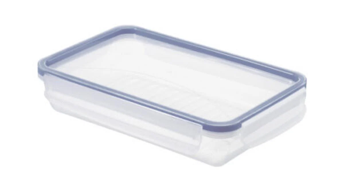 Rotho Clic & Lock Bewaardoos Horizon Plat – 1 L Transparant