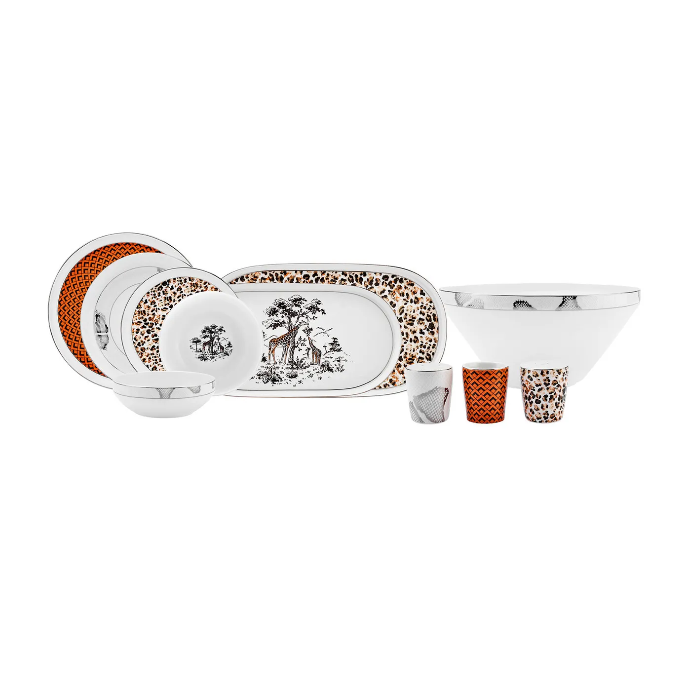 Karaca Streamline Safari New Generation Bone servies voor 12 personen, 59-delig
