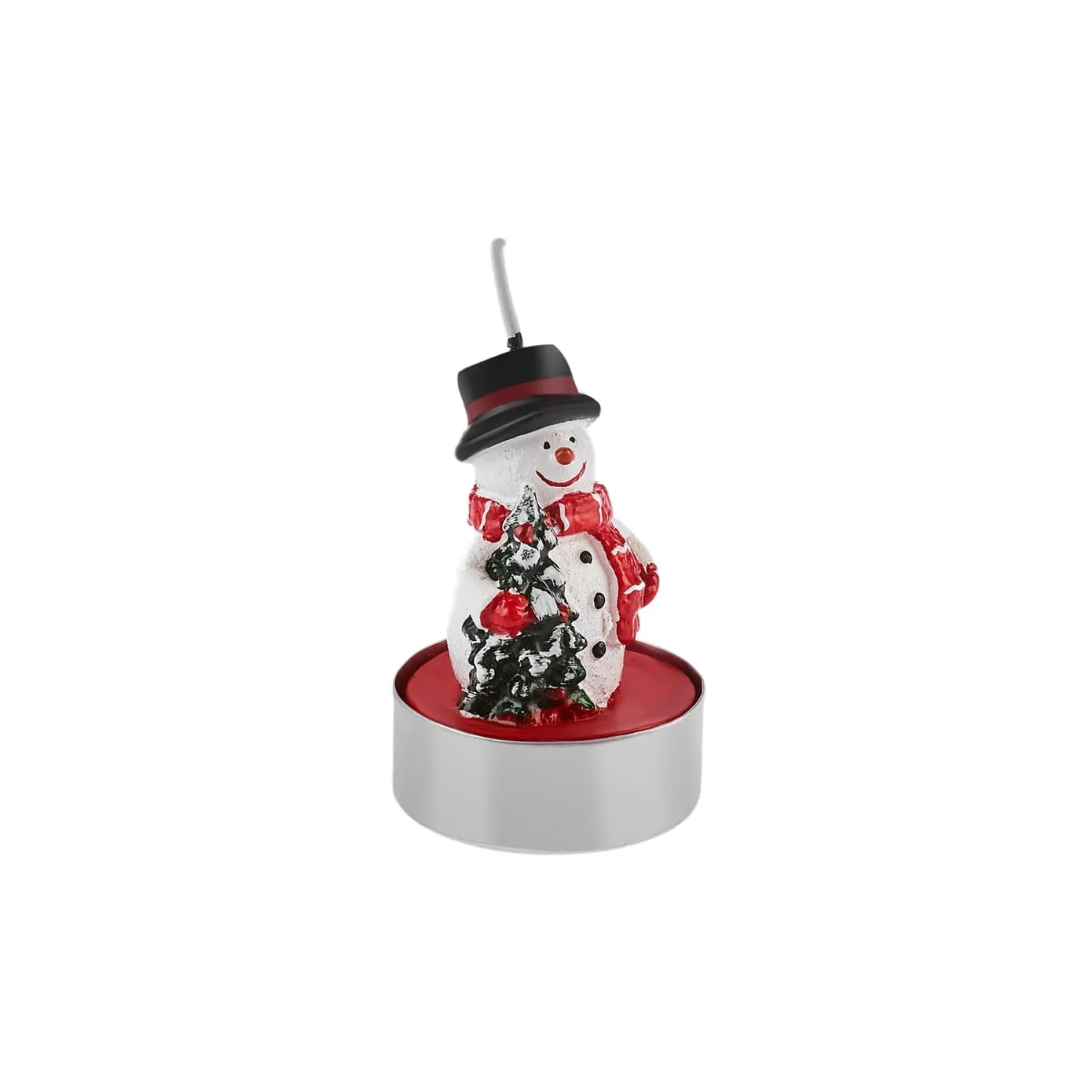Karaca New Year Sneeuwpop Theelichtjes, 3 Stukken, 18,5 cm x 6,7 cm, Rood