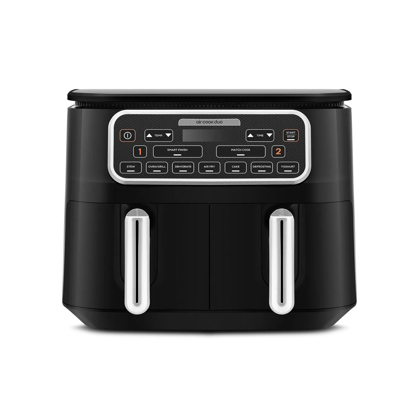 Karaca Air Cook Duo Thuis koken XXXL 8 Liter Airfryer, Black Chrome, 8 Persoons