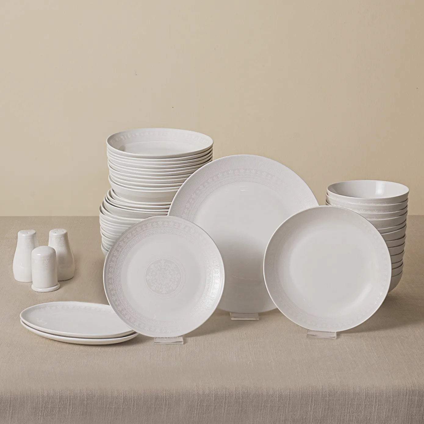 Karaca Arte 53-Delig Tafeldienst Voor 12 Personen, New Bone China