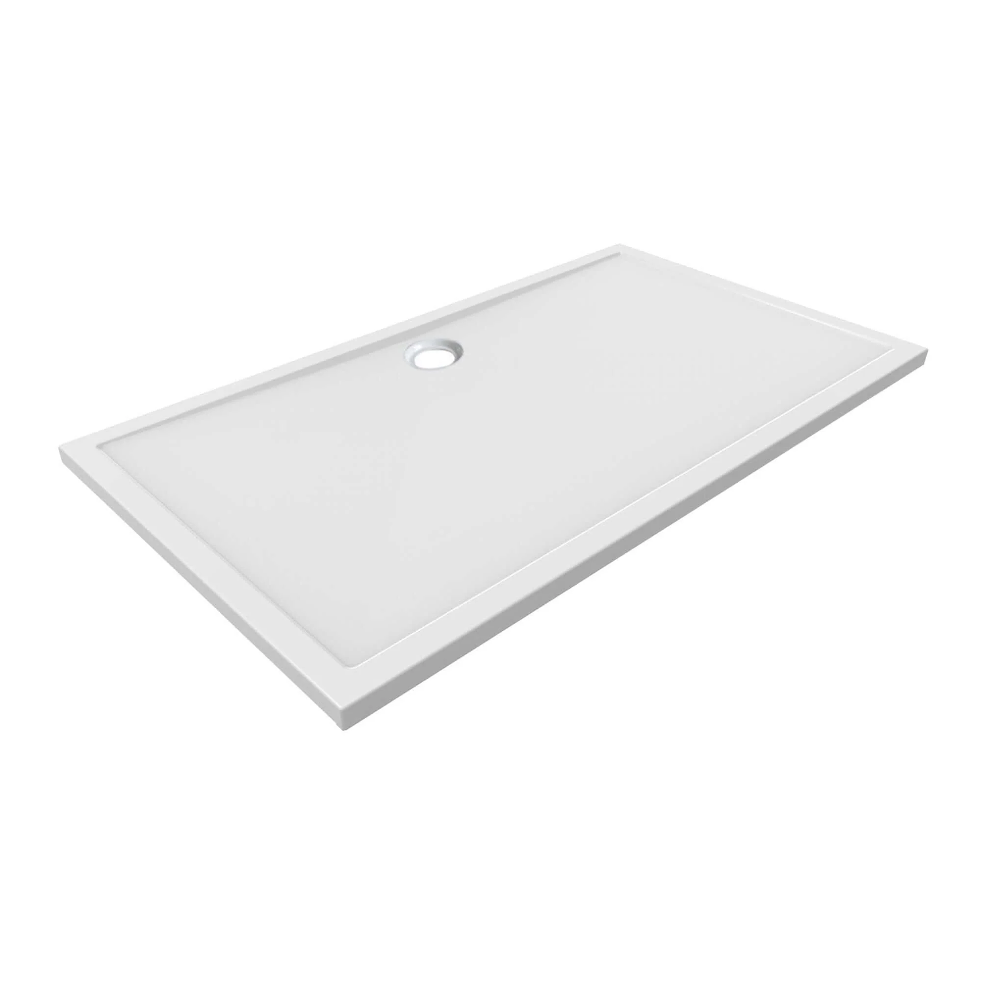 Acryl Douchebak Wiesbaden 160X90X4Cm in Witte Rechthoek met 90Mm Afvoer