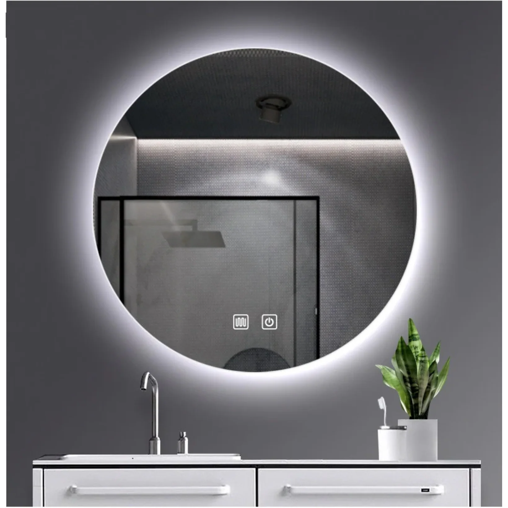 ALONI OMEGA RONDE LED-SPIEGEL MET VERWARMING (Ø60CM)