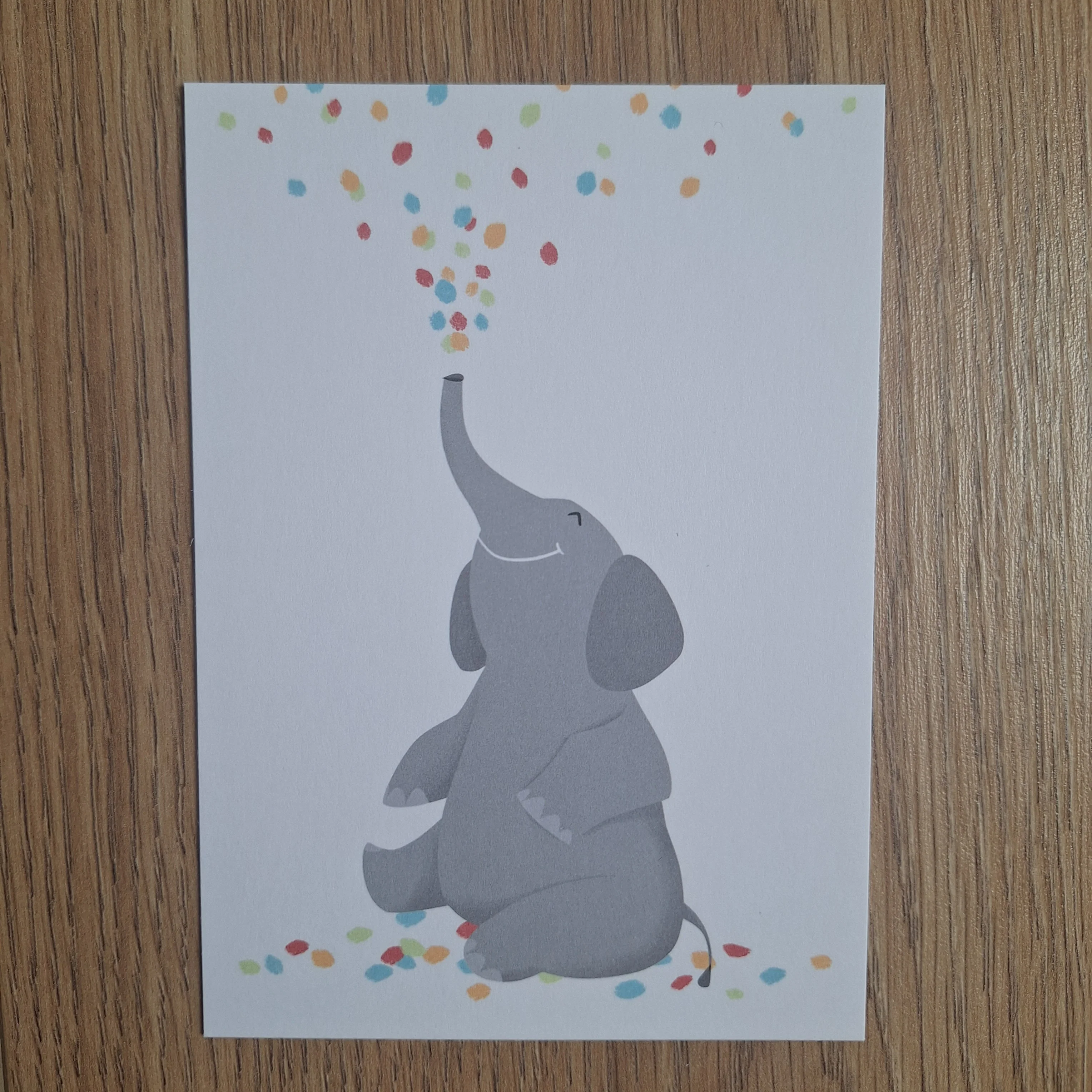 Olifant confetti verjaardagskaart