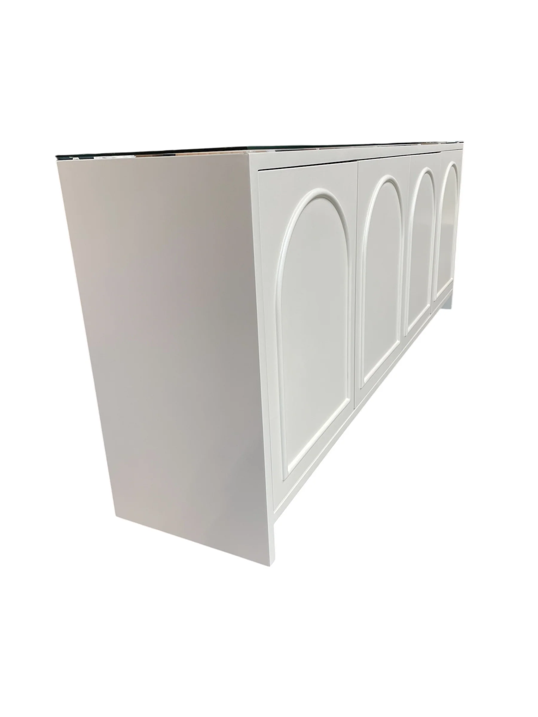 DRESSOIR JAPANDI CREME MDF L200 X B40 X H78 CM 4DOORS MET GLAS bij Huis77 Tomasian