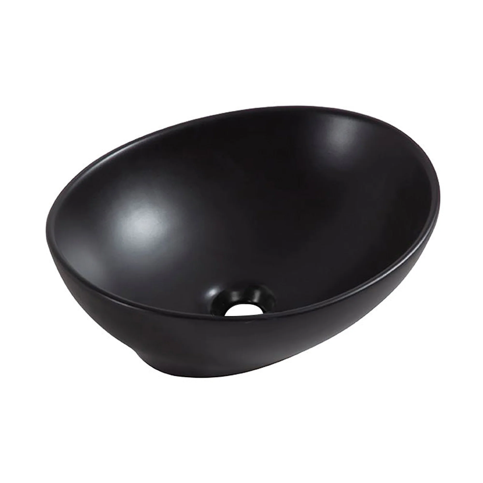 Barco waskom ovaal 40 x 33 x 14,5 cm keramiek mat zwart