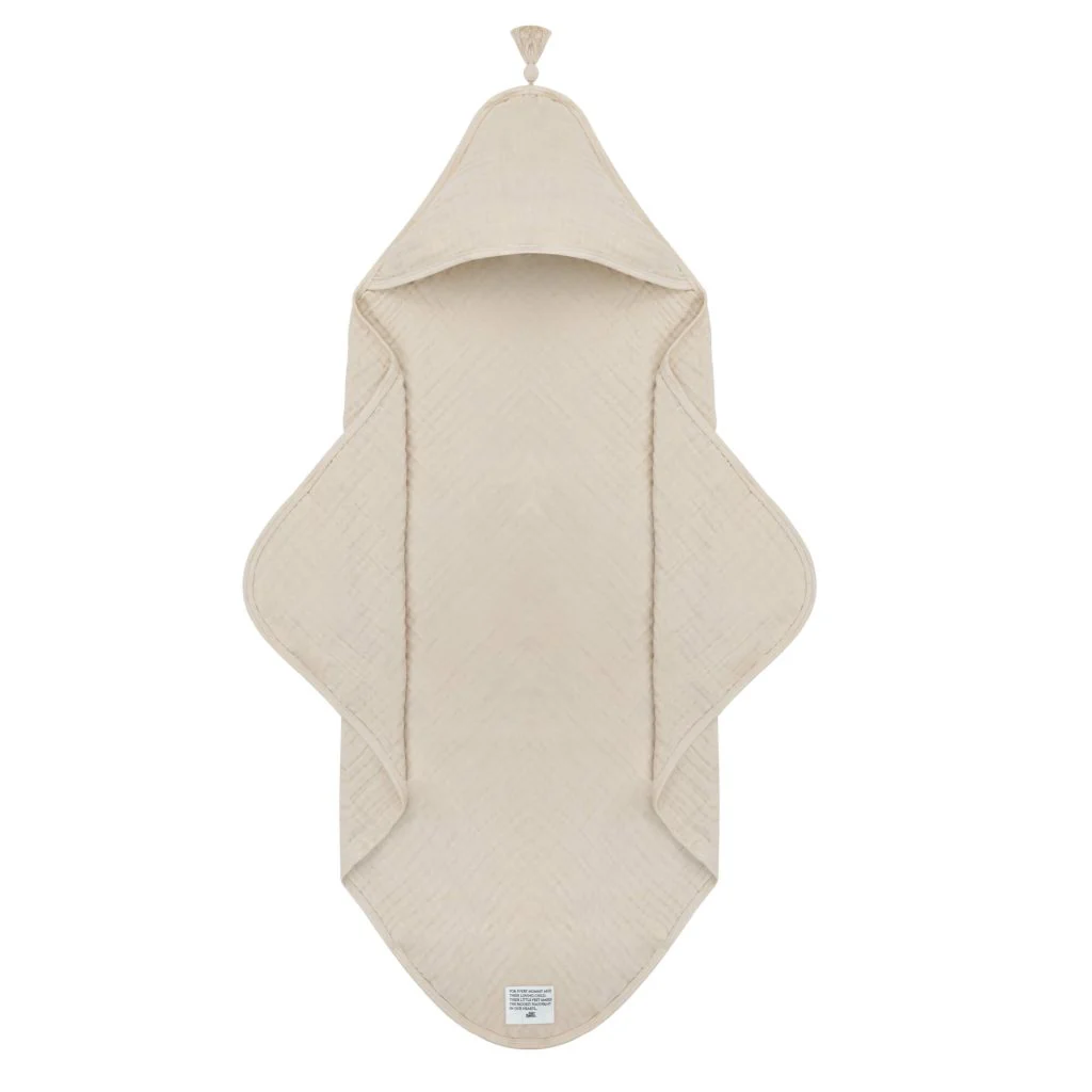 Badcape Baby – Omslagdoek – Sandshell – Beige – Biologisch katoen – Baby Bello