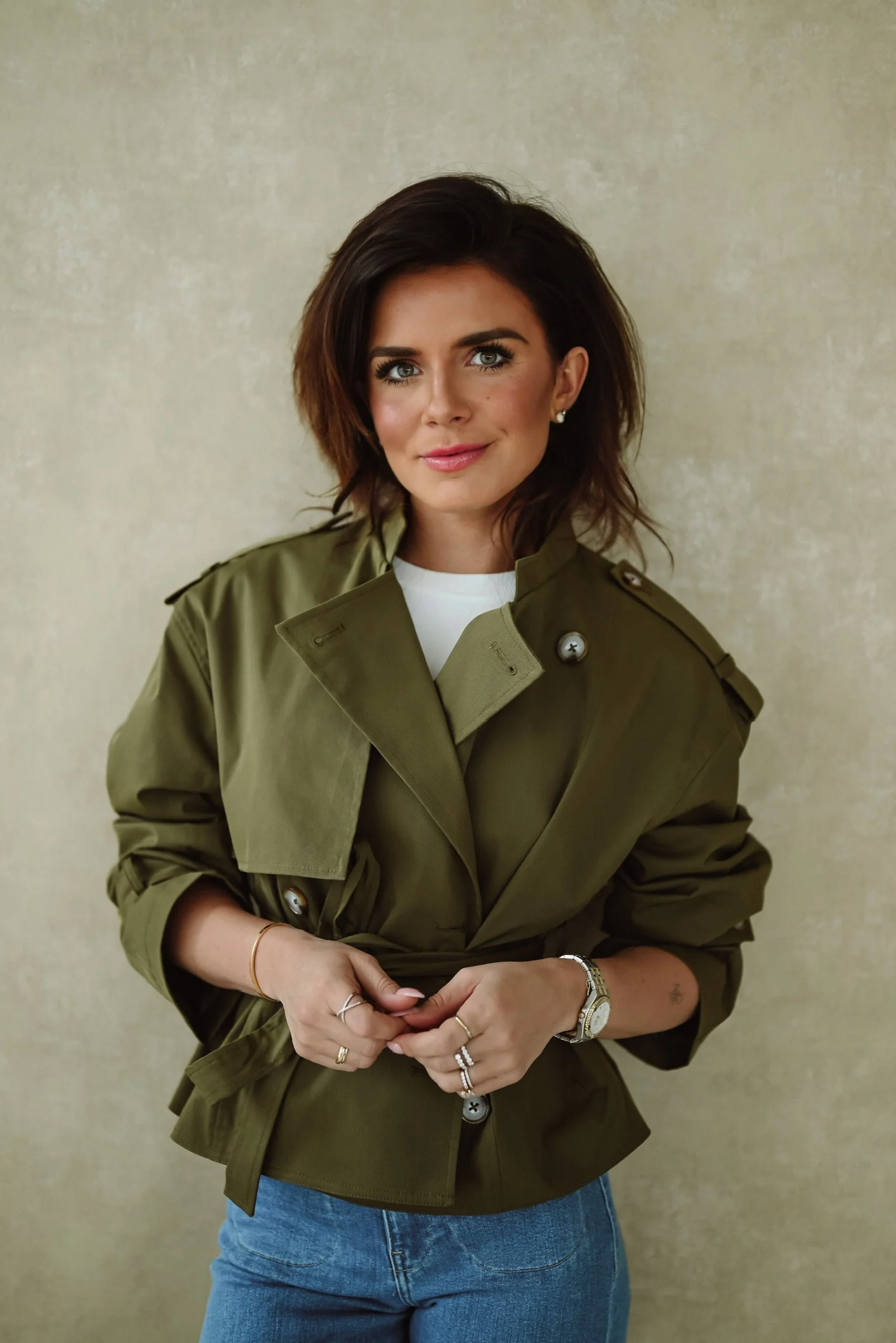 AMÉ SHORT TRENCHCOAT ARMY GREEN