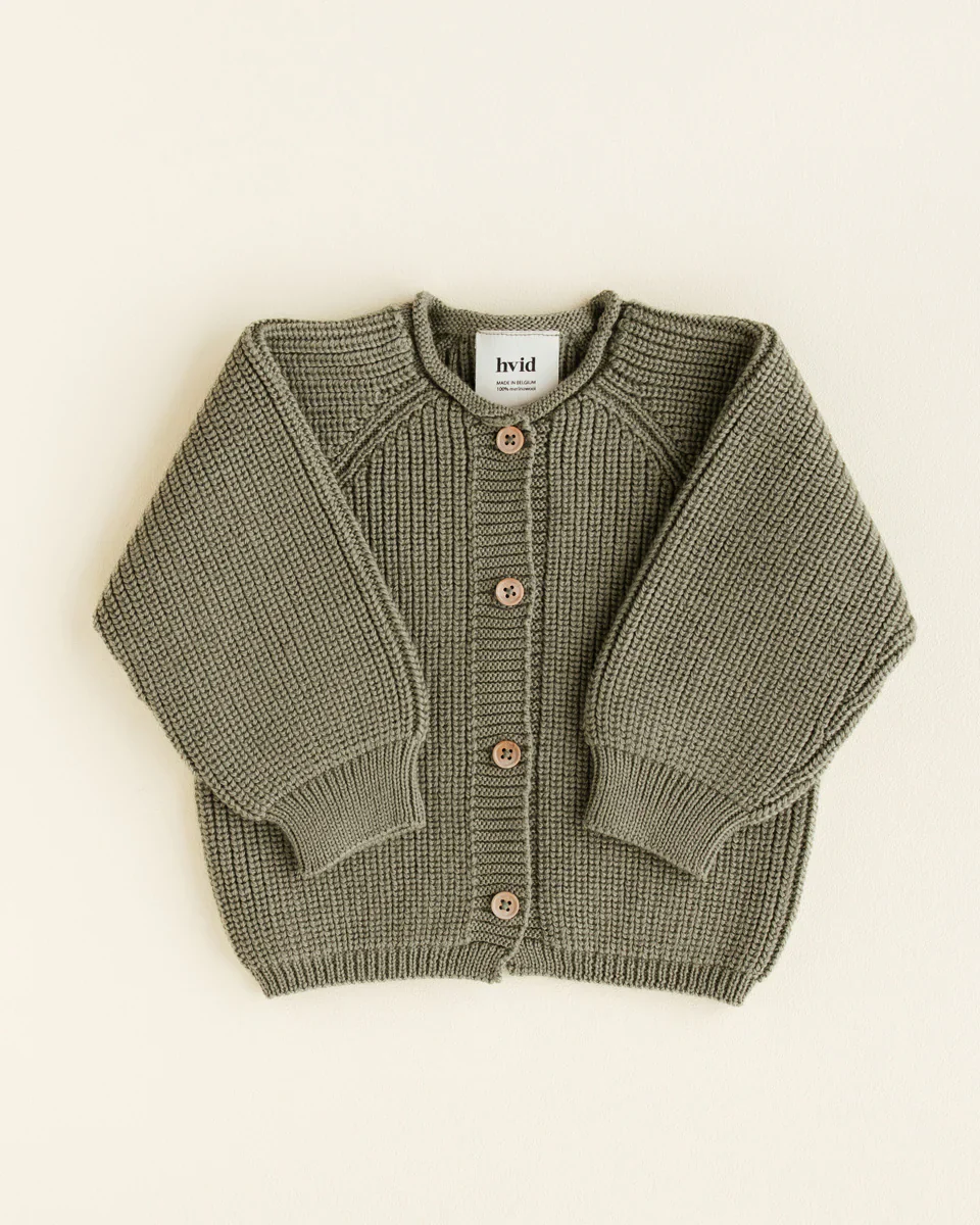 Gebreid vest Inga – Seamless cardigan – Merinowol – HVID