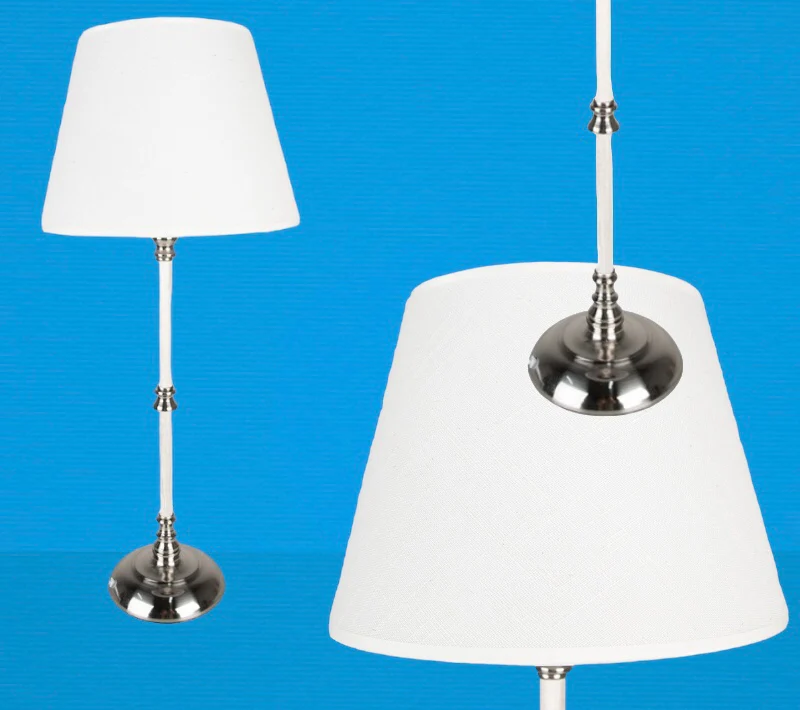 Bureaulamp wit/zilver 44cm
