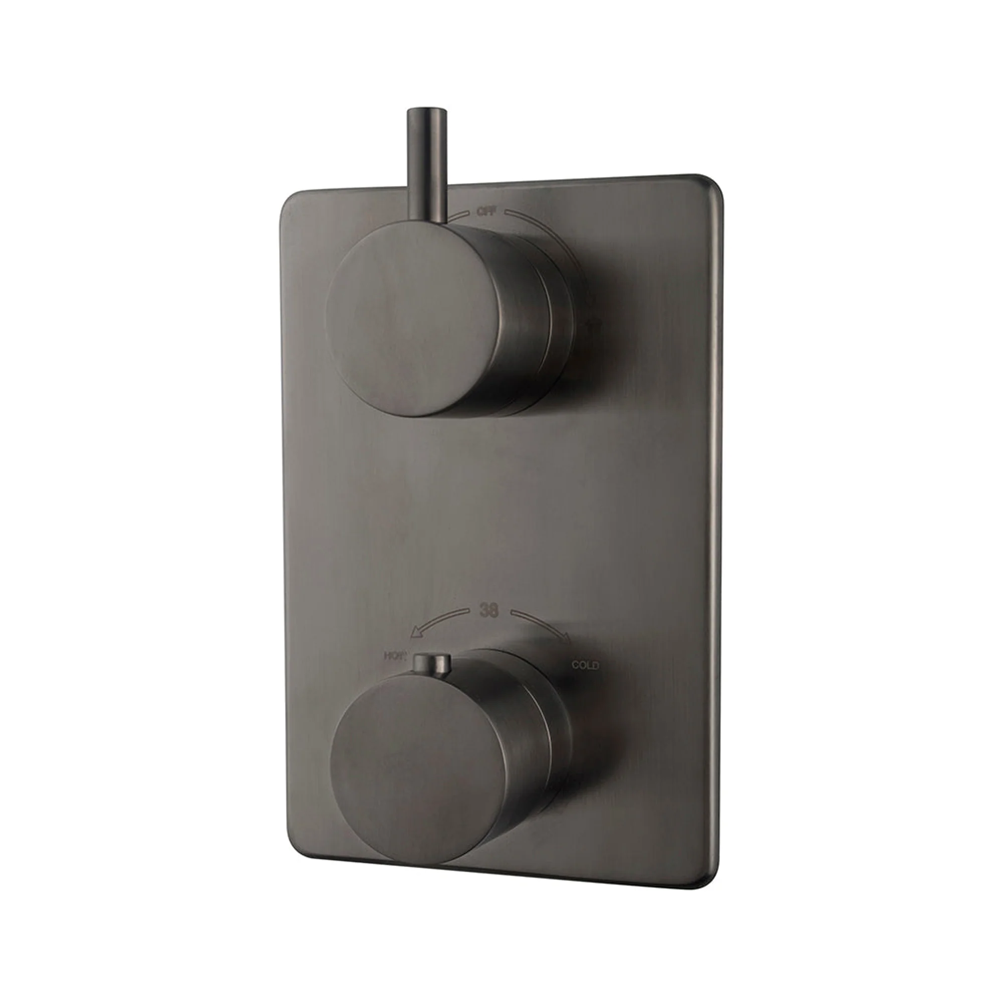 Caral afbouwdeel inbouwthermostaat 2 weg gunmetal PVD