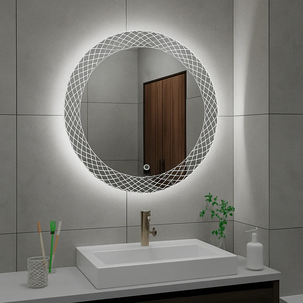 Deco Ronde Badkamerspiegel Wiesbaden met LED Verlichting 60 Cm