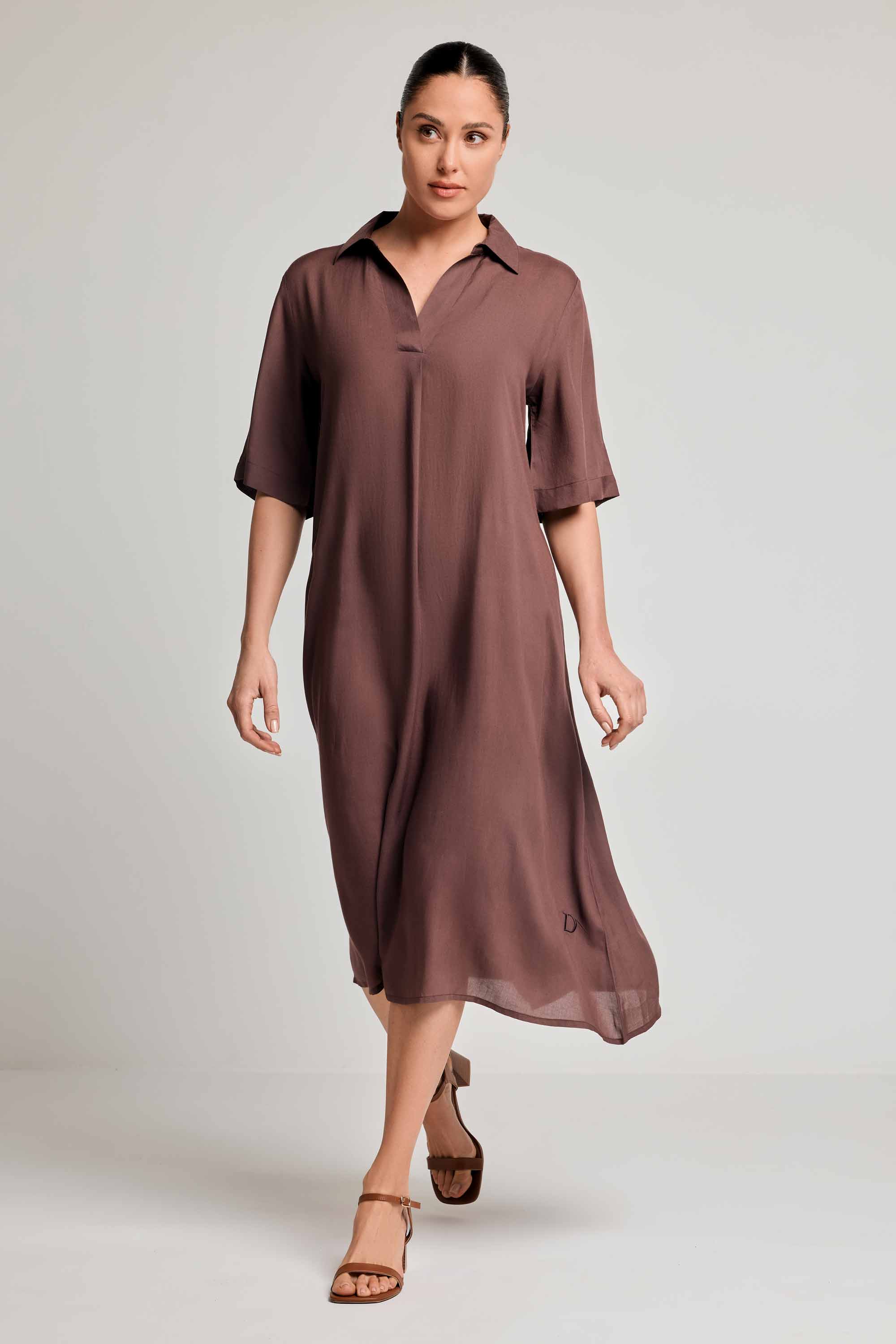Asia Midi Strandjurk Bruin