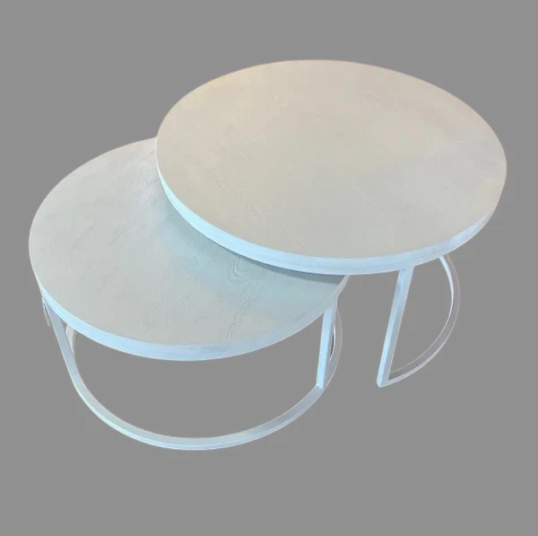 Bijzettafel Dublo Duo wit Ø80/60 set