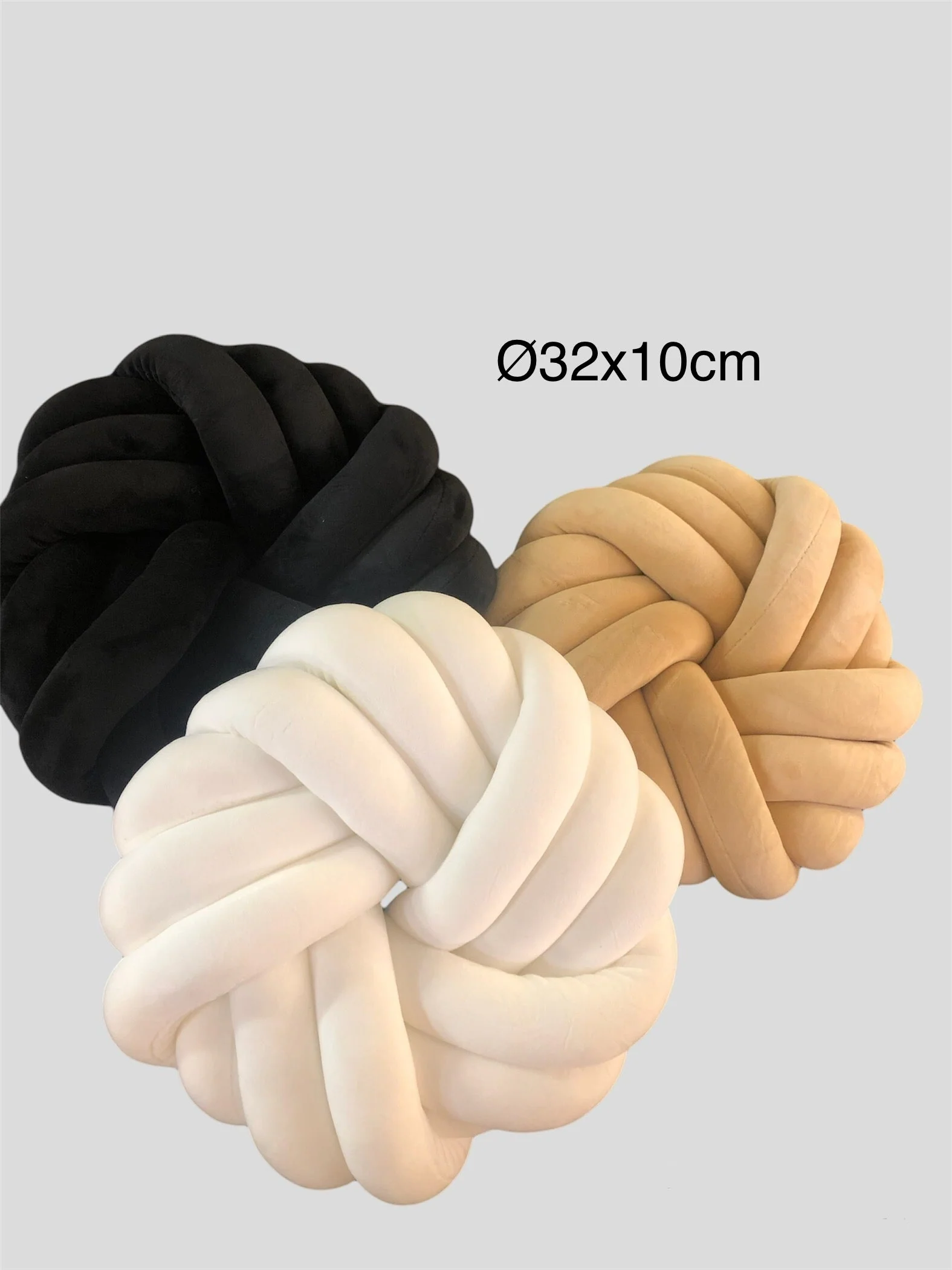 Knoop kussenset zwart