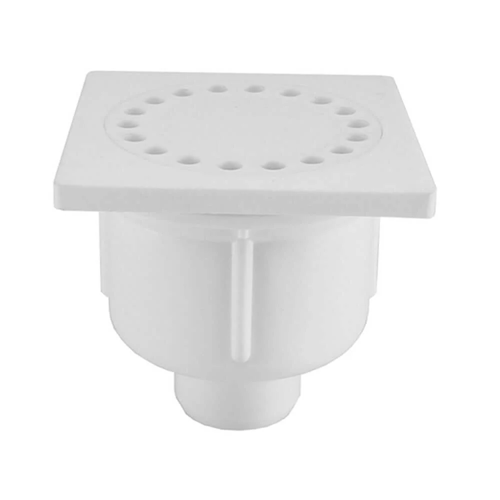 Doucheplug Wiesbaden 10X10 met onderuitlaat in wit