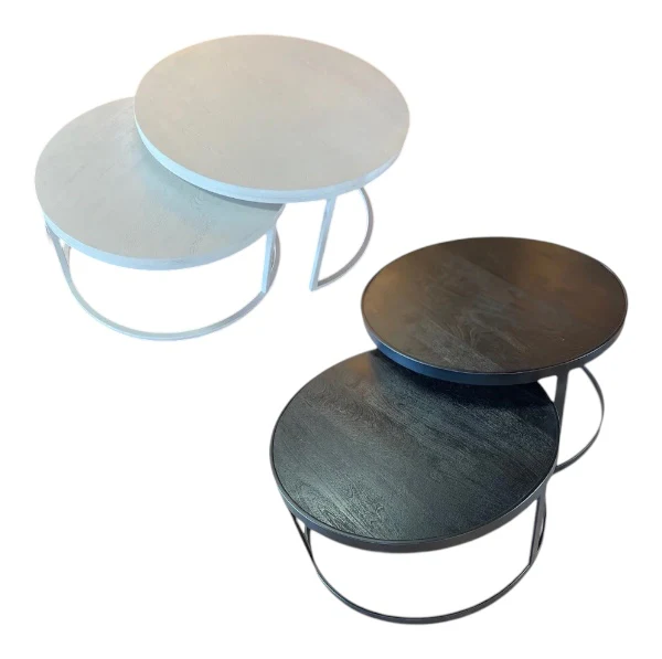 Bijzettafel Dublo Duo zwart Ø80/60 set