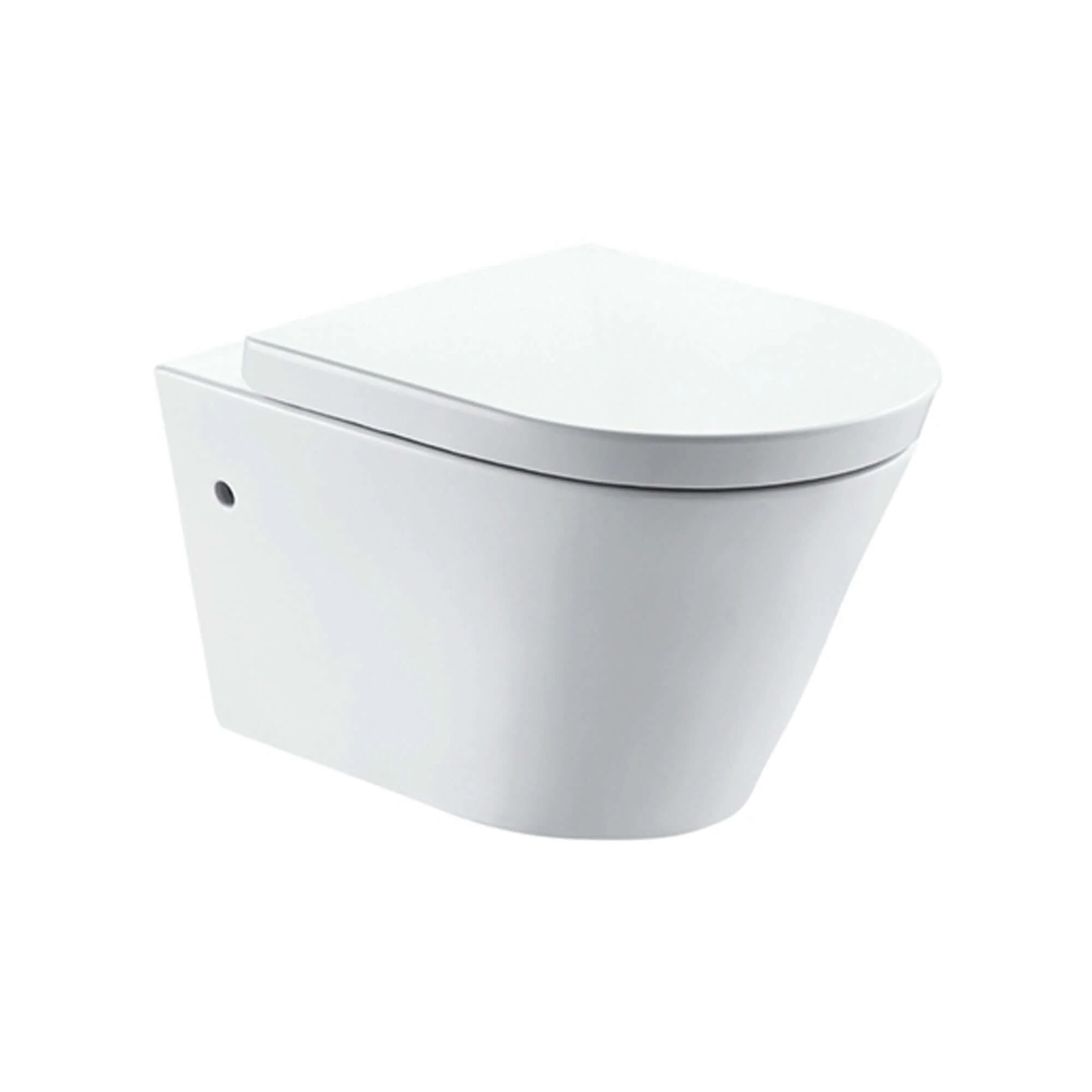 Flow wandcloset rimless met nano coating met Flow toiletzitting softclose en quick release glans wit