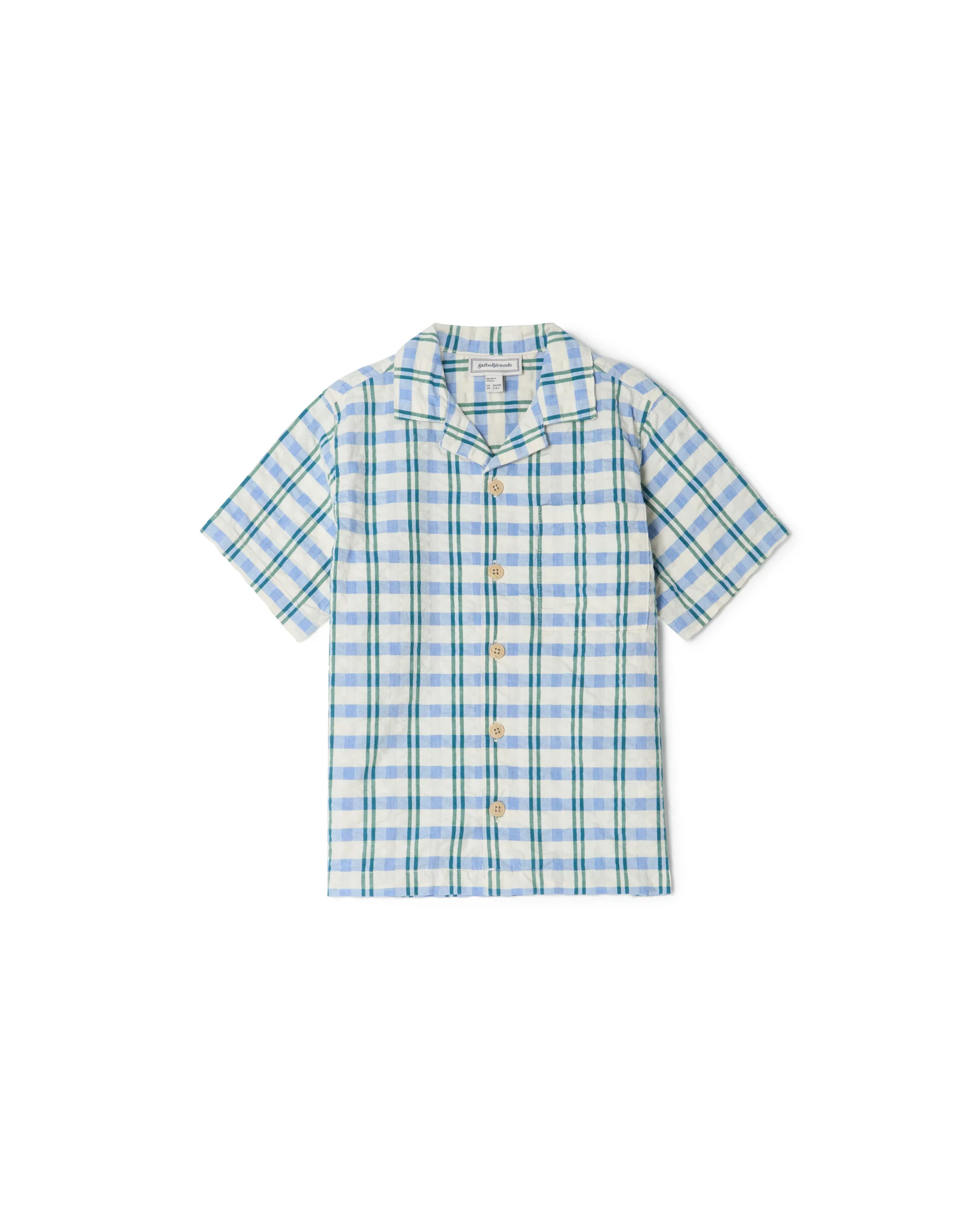 Baby overhemd – Seersucker Shirt Baby Check mar – Biologisch katoen – Garbo&Friends
