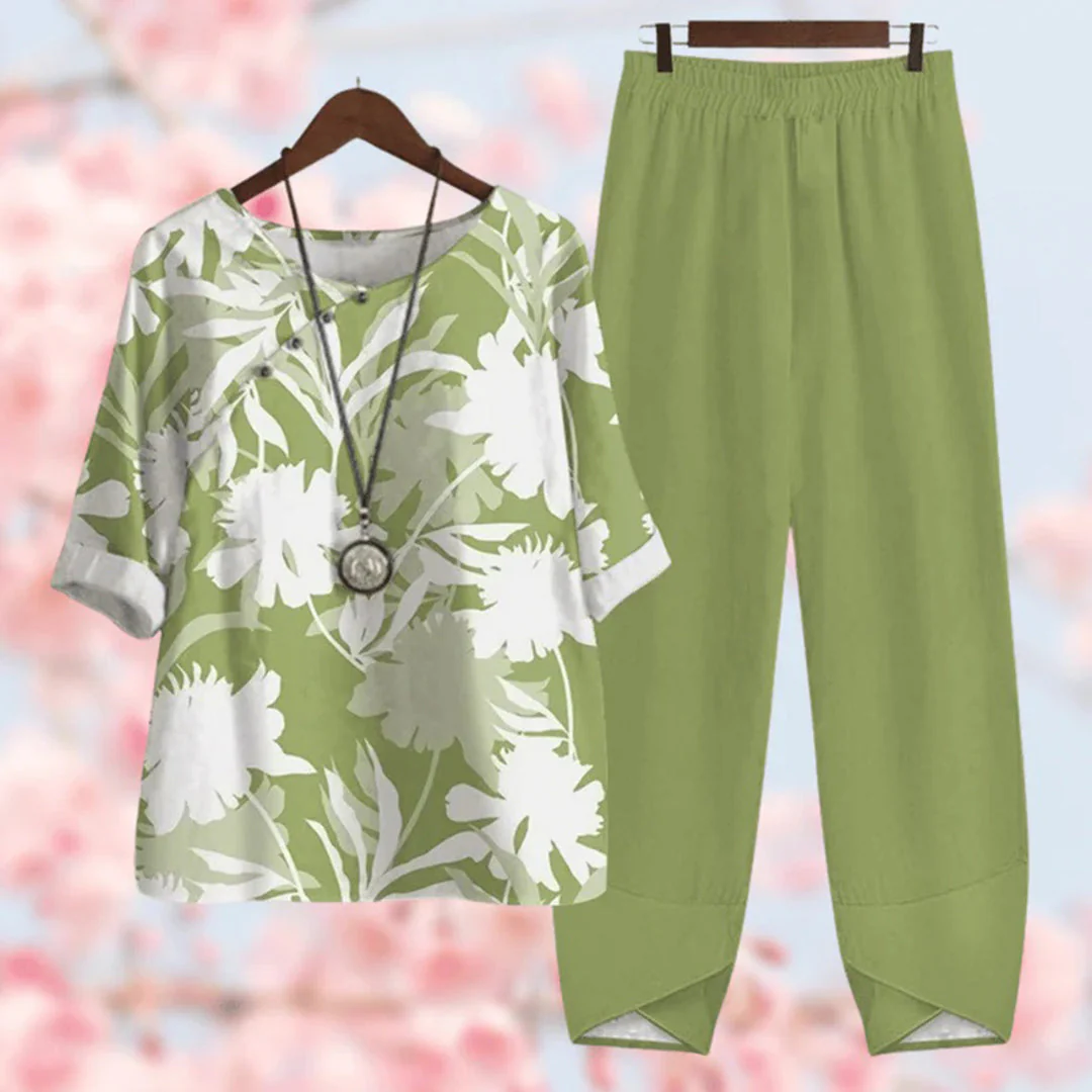 Elora – Vintage Bloemenprint Tweedelige Set