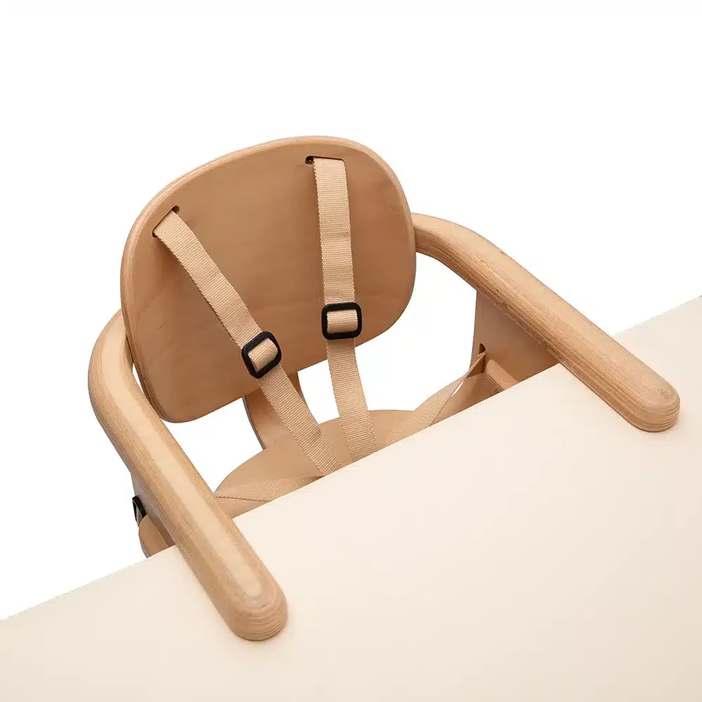 HIKO Baby Table Seat – Houten Tafelstoeltje – Vanaf 6 Maanden tot 15 kg – Charlie Crane