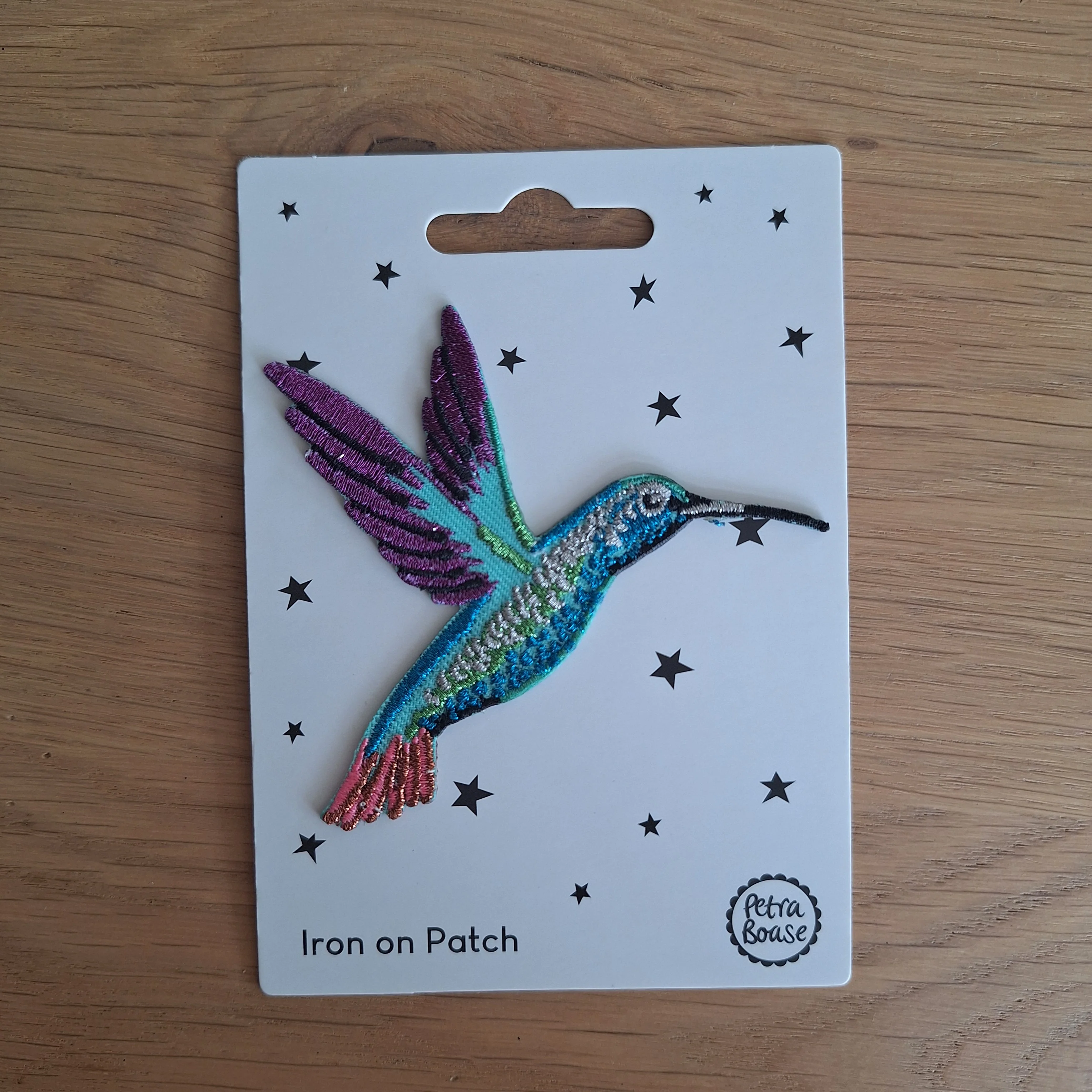 Kolibri strijkembleem – Petra Boase