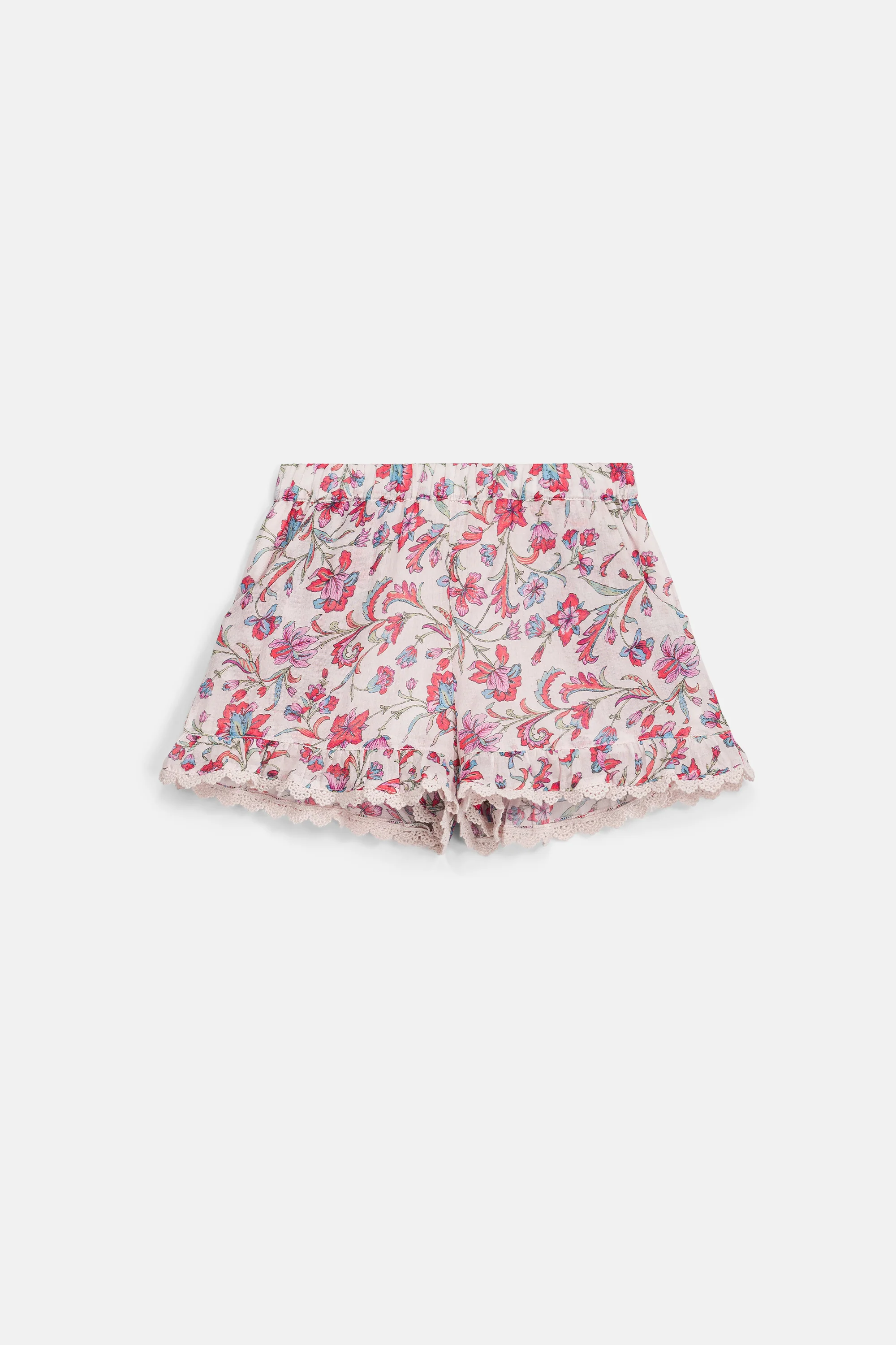 Kort broekje – Shorts Vallaloid – Biologisch Katoen – Cream Floral Haven – Louise Misha